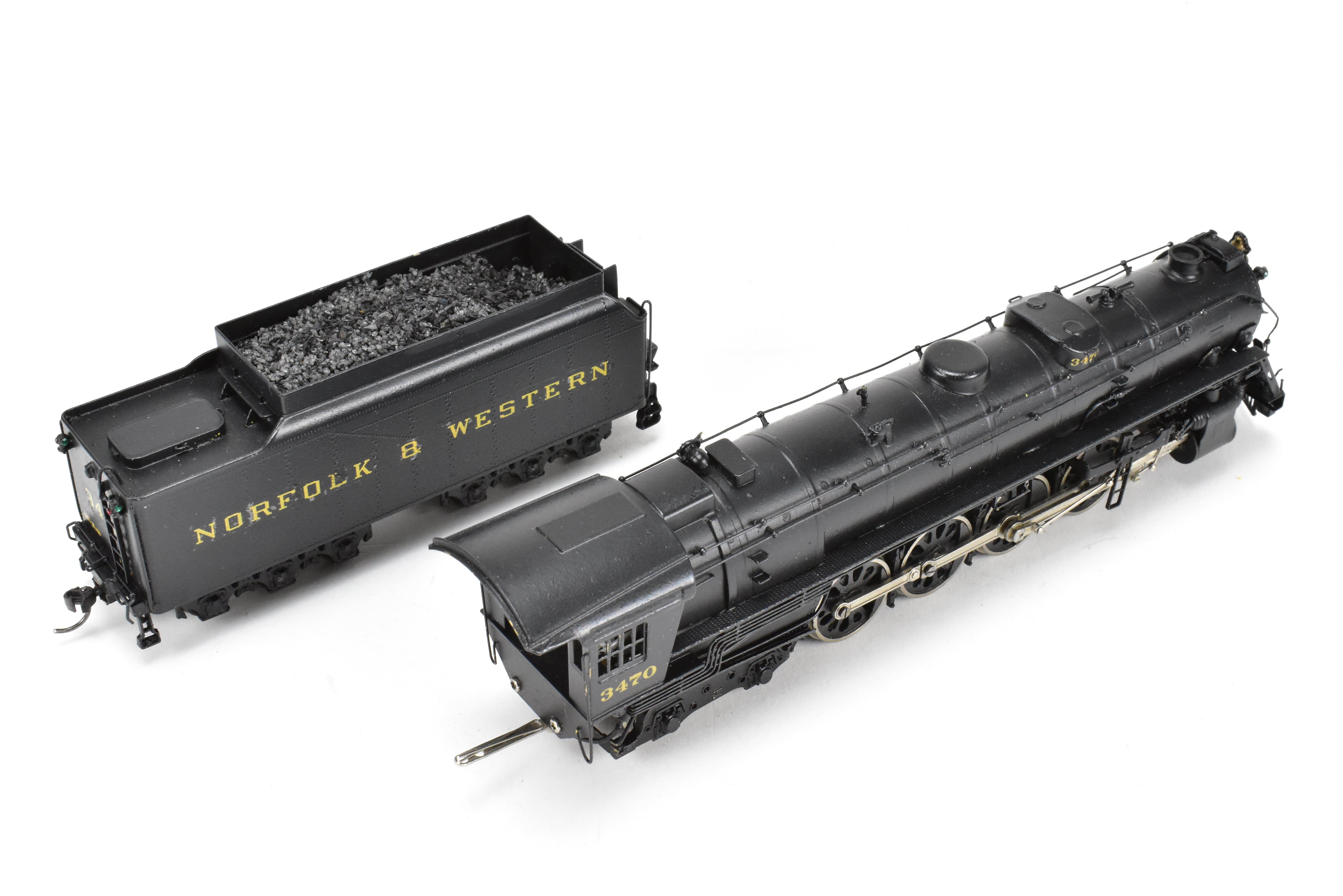 HO Scale Brass Nickel - Plated Model Train: DL&W - Lackawanna Class Q - 4a 4 - 8 - 4 Modern Pocono, Representing Norfolk & Western #3470