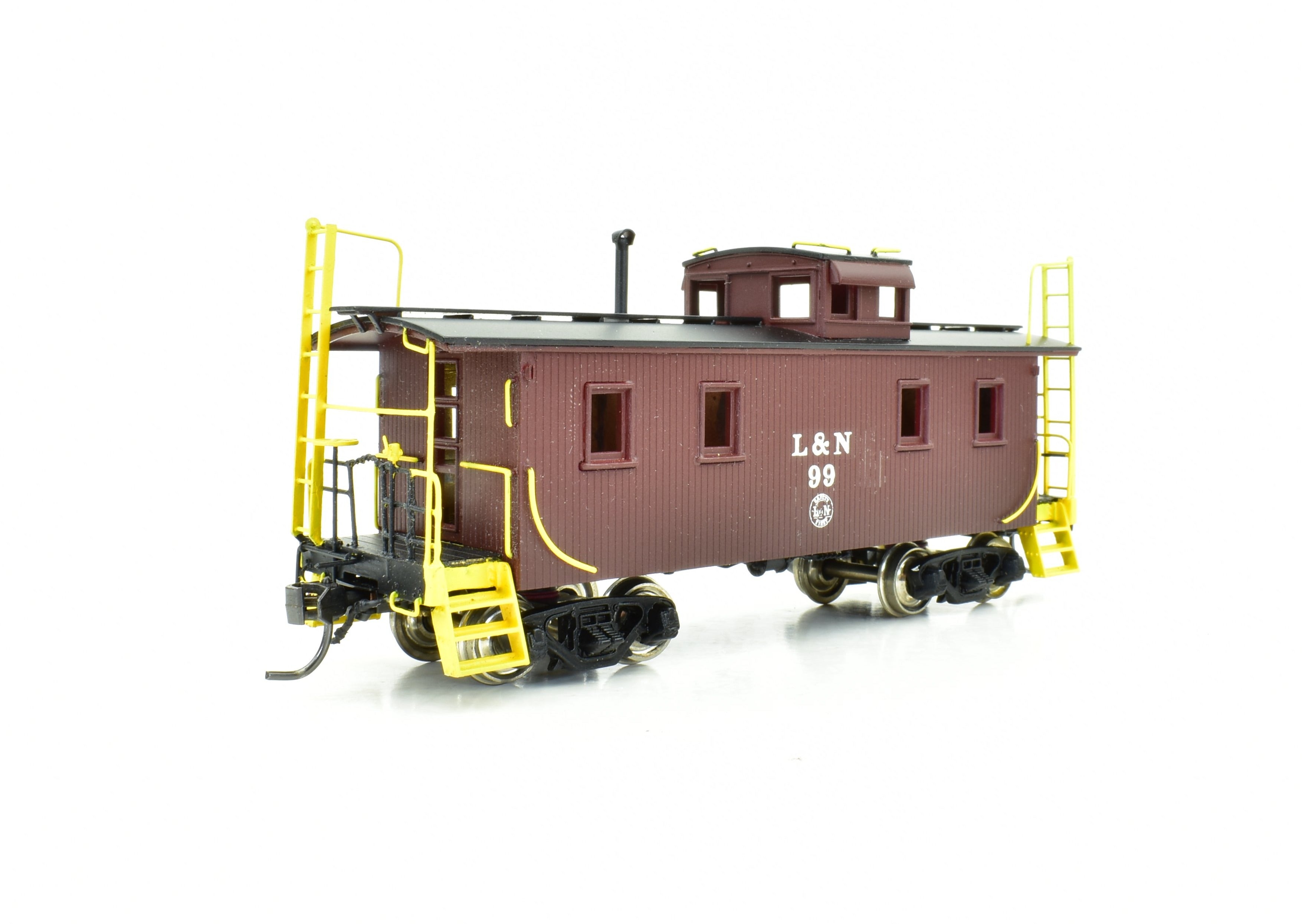 HO Scale Brass PFM SKI Louisville & Nashville NE Series Wood Caboose, Factory Painted