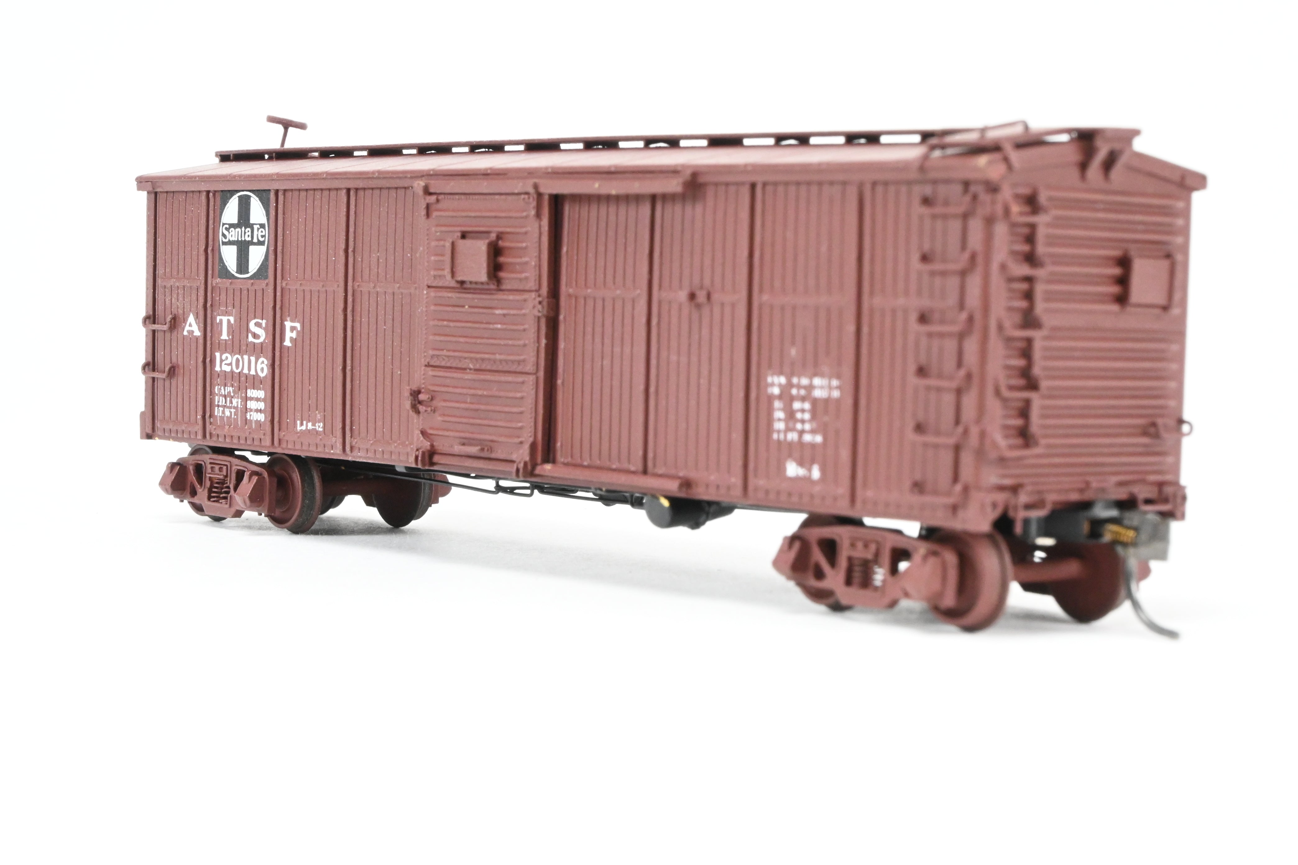 HO Scale Brass Model of Pecos River Brass ATSF - Santa Fe Bx - 6 Boxcar with CP Number 120116