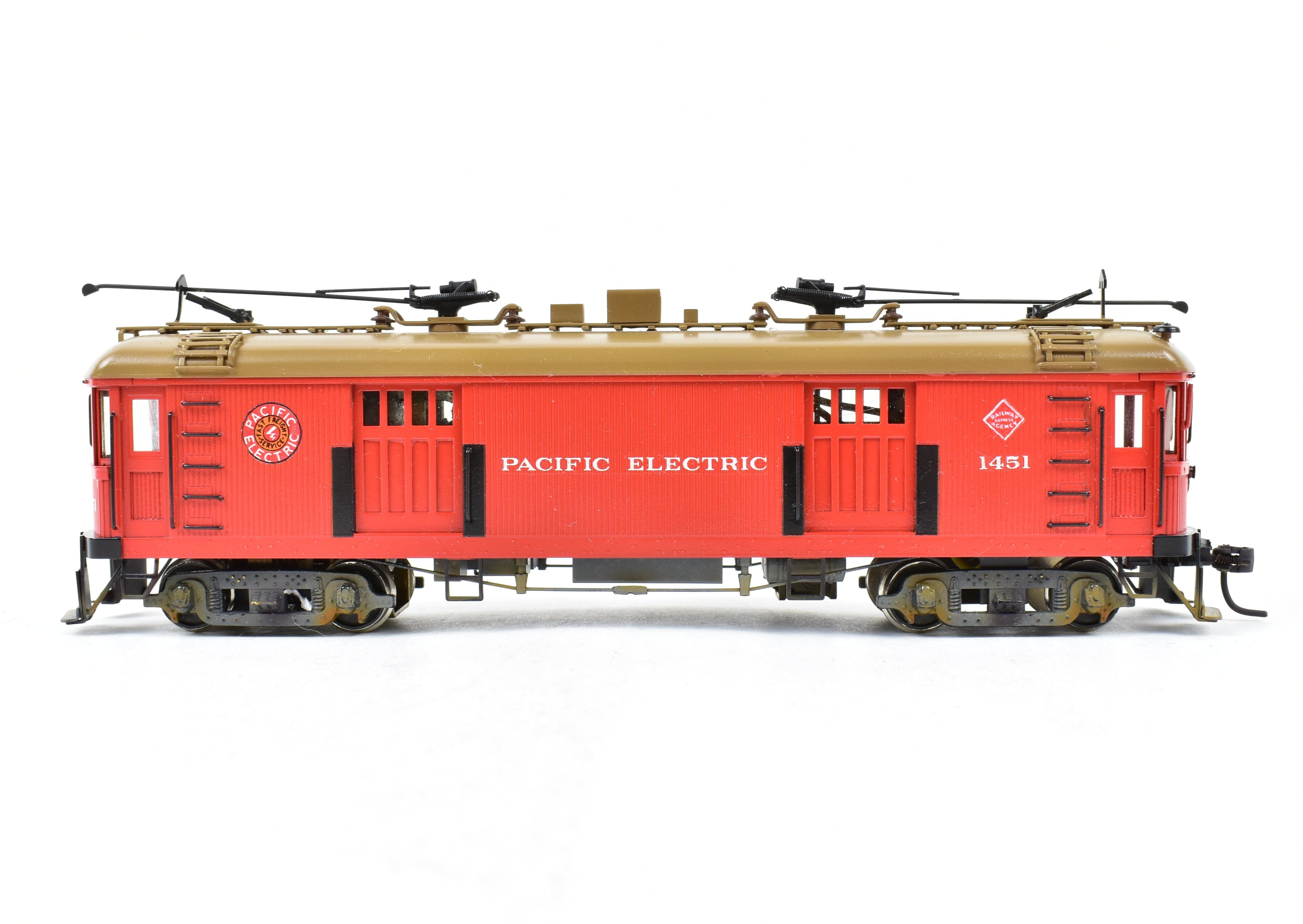 High - Quality Professionally Painted and Finished HO Scale Brass Suydam Pacific Electric Wood Box Motor Model