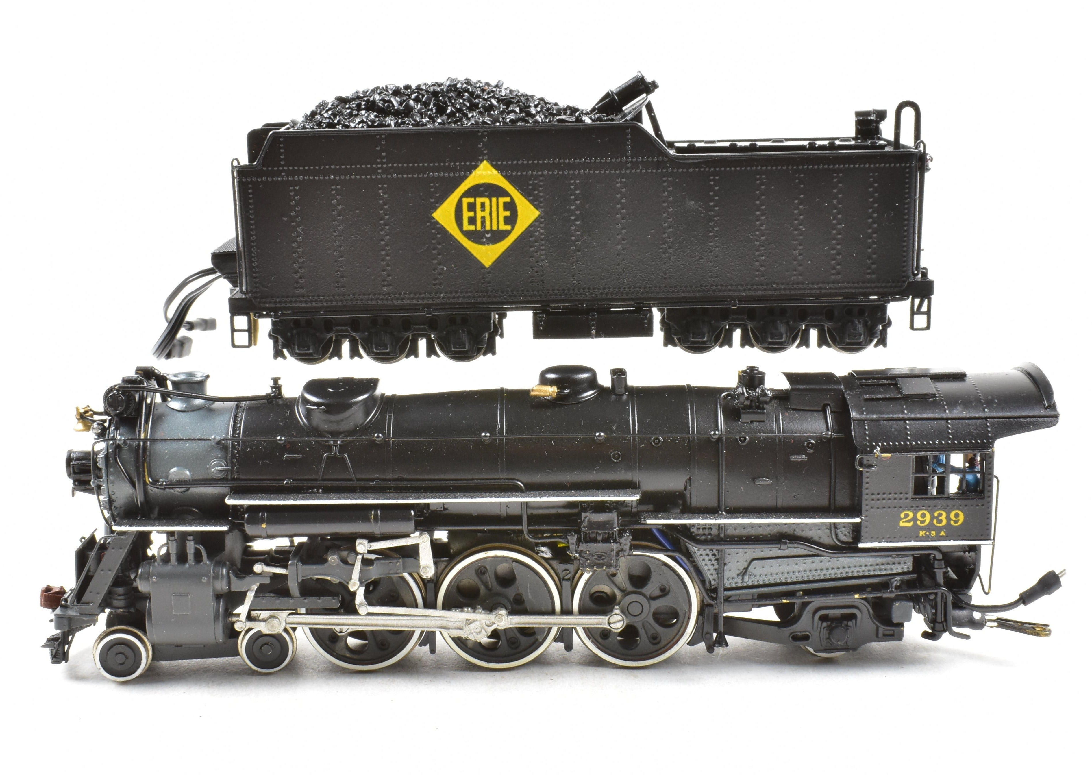 HO Scale Brass Max Gray Erie Railroad K-5 4-6-2 Pacific Steam Locomotive Model Custom Painted with SoundTraxx Econami DCC and Sound System
