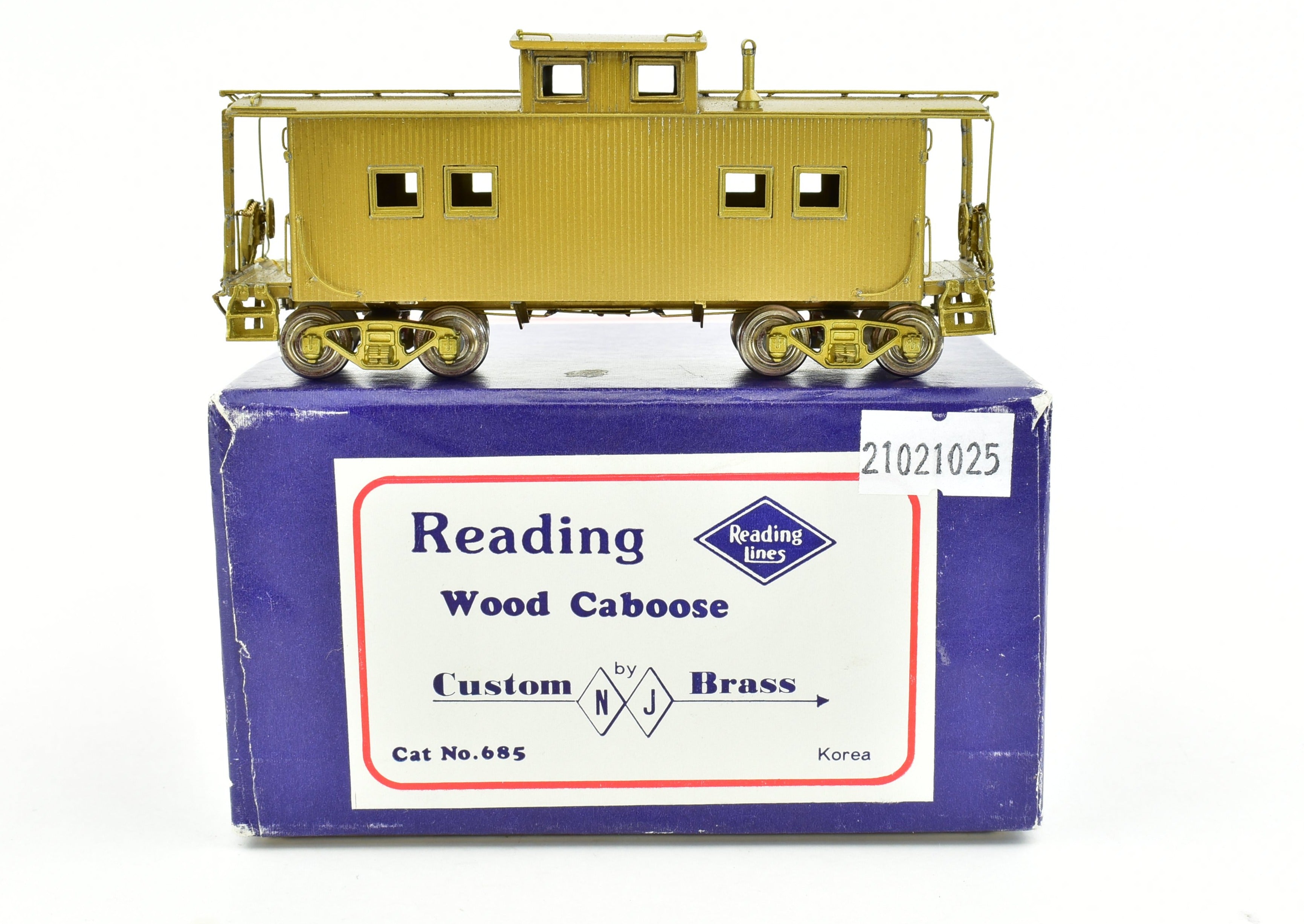 HO Scale NJ Custom Brass Reading Wood Caboose - RDG, Built by KSM