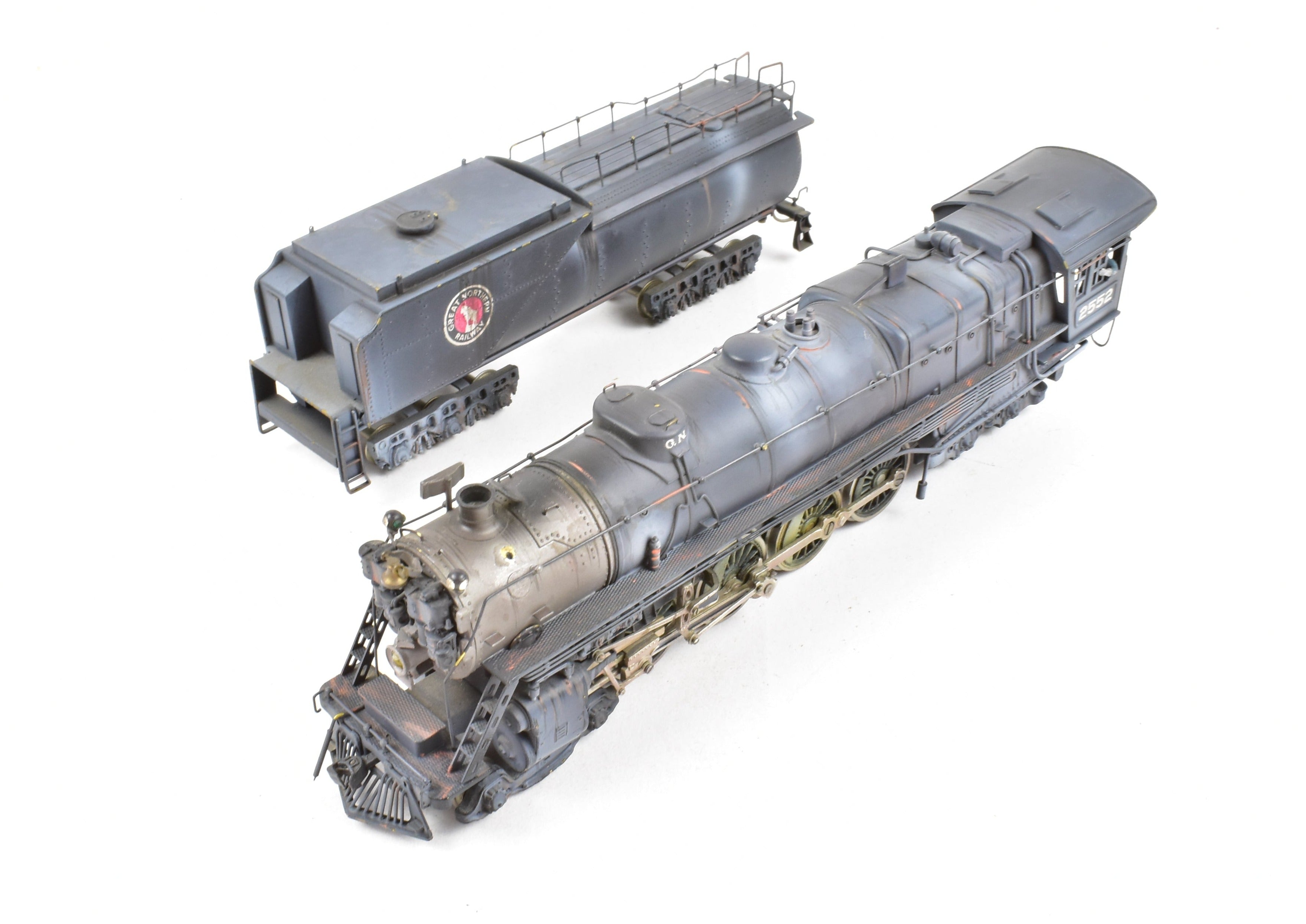 HO Scale Brass PFM - Tenshodo GN - Great Northern 4-8-4 Class S-1 Steam Locomotive Model with 1970 Run Factory Paint and Heavy Custom Weathering