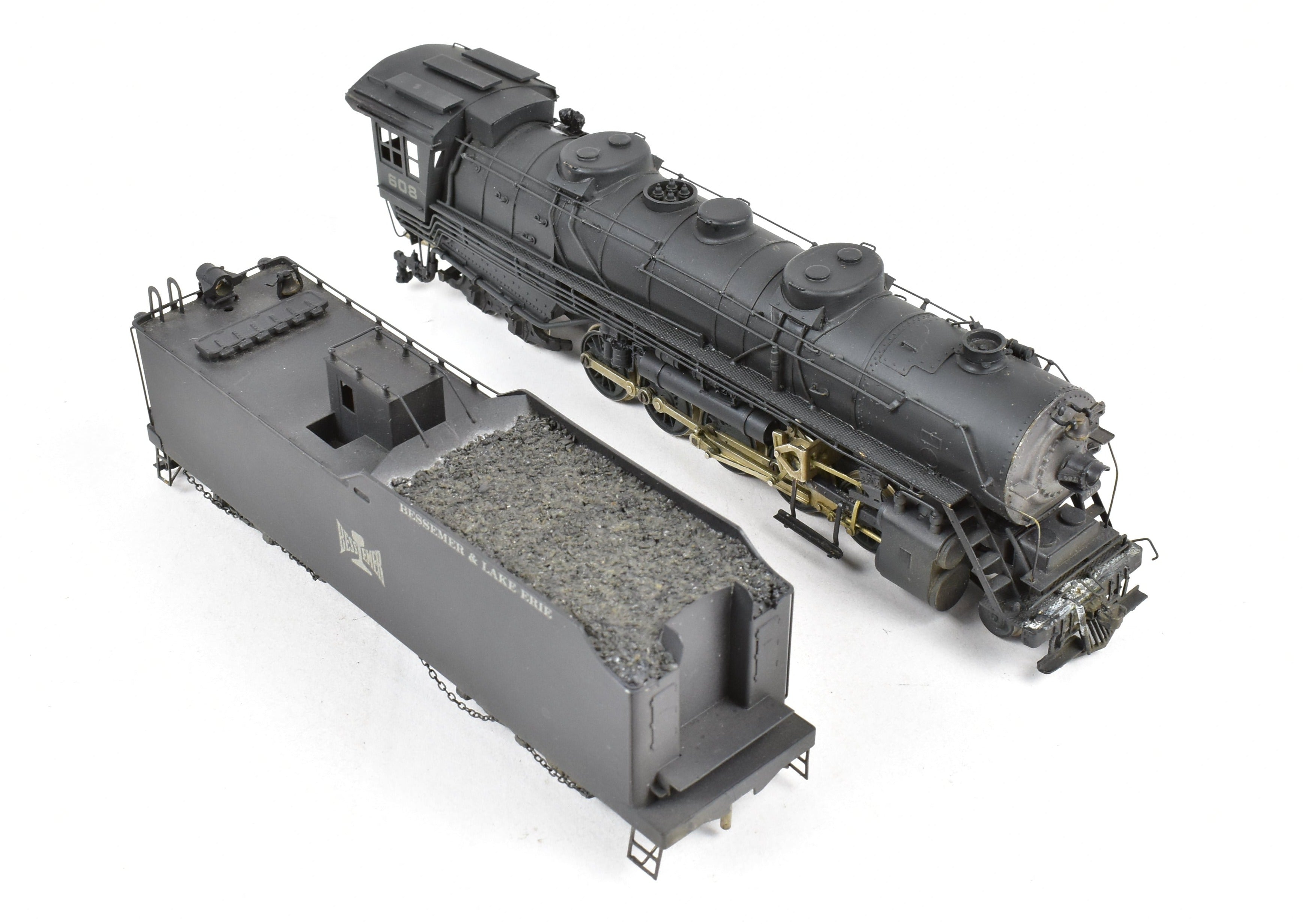 HO Scale Brass Nickel Plated Model Train - Bessemer & Lake Erie 2-10-4 FP No. 608 Reboxxed Version