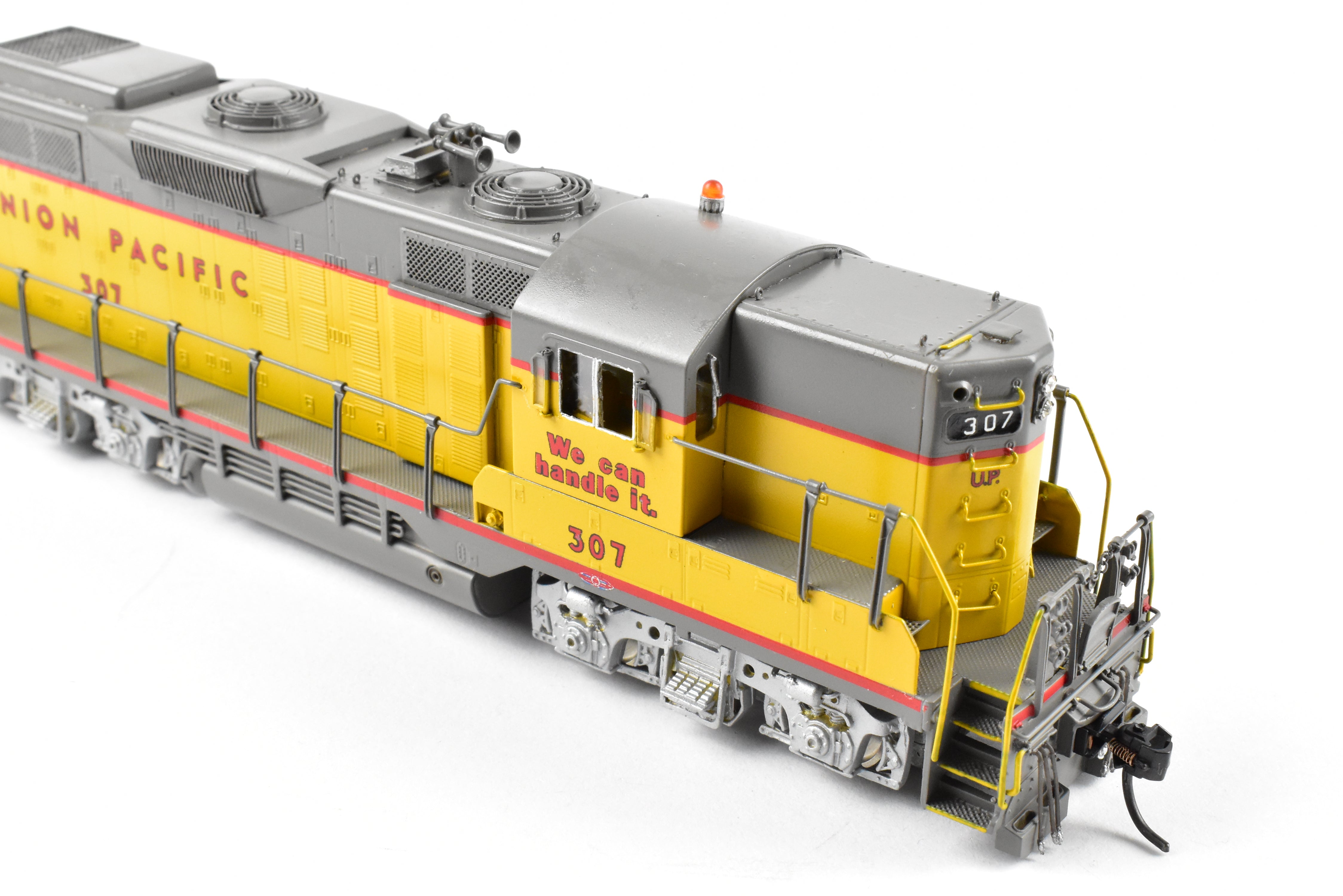 HO Scale Brass Model of Oriental Limited Union Pacific EMD GP9 Locomotive with 1750 HP MA Version, Unit Number 307