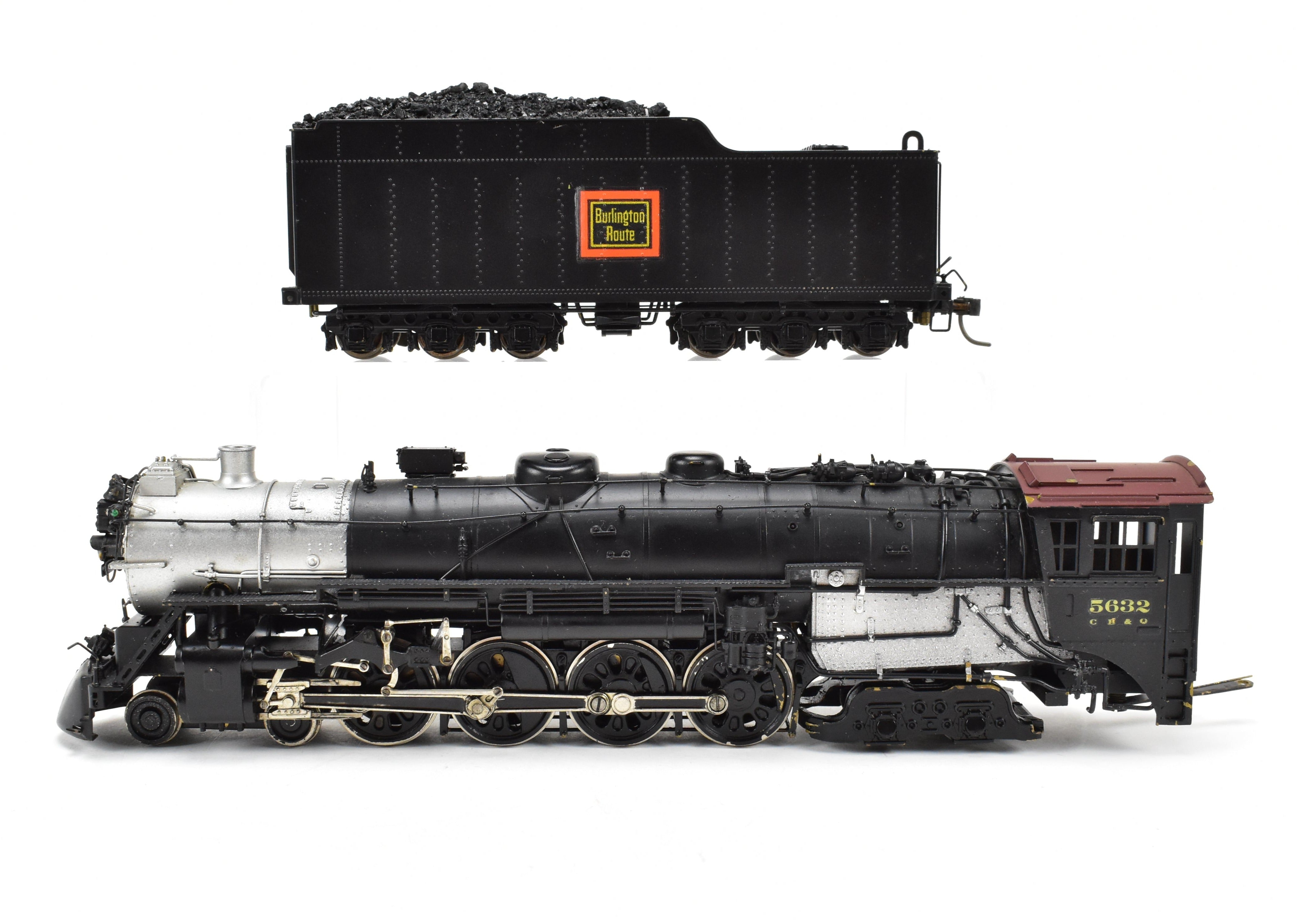 High - Quality HO Scale Brass Pacific Fast Mail Model Train - Toby CB&Q Burlington Route 4 - 8 - 4 Class O - 5, 1961 Run, Crown CP Numbered 5632