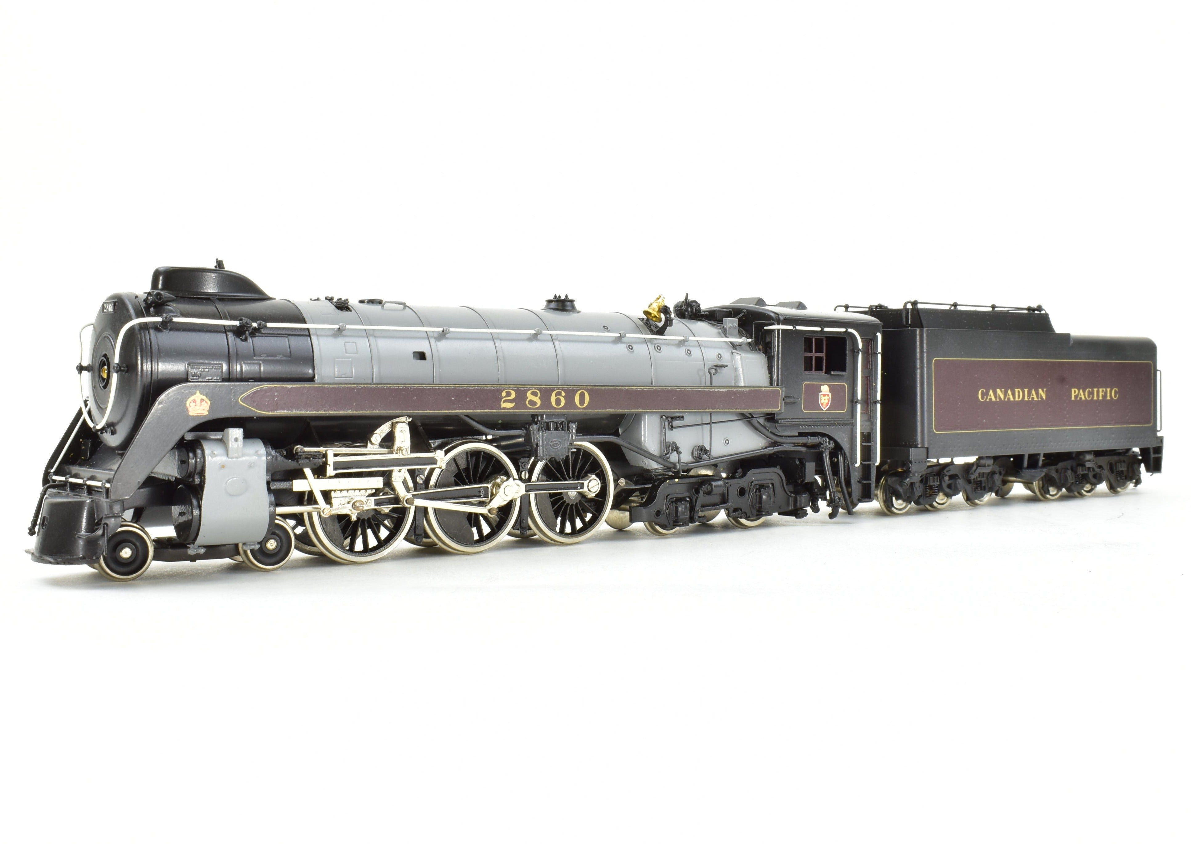 High - Quality HO Scale Brass PFM - Tenshodo Canadian Pacific Railway 4 - 6 - 4 Class H - 1e #2860 Royal Hudson Model Locomotive for Railway Enthusiasts