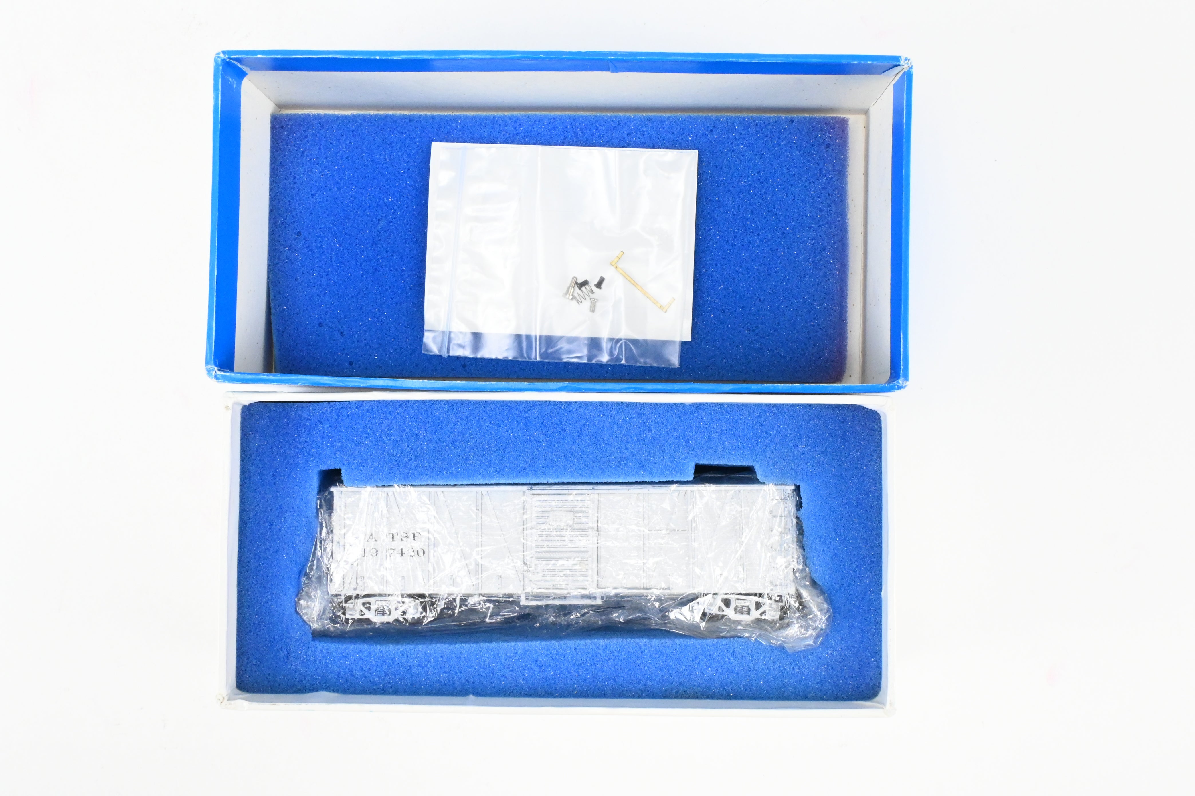 HO Scale Brass Model of Pecos River Brass ATSF - Santa Fe WX - 6 Work Boxcar with CP Number 197420