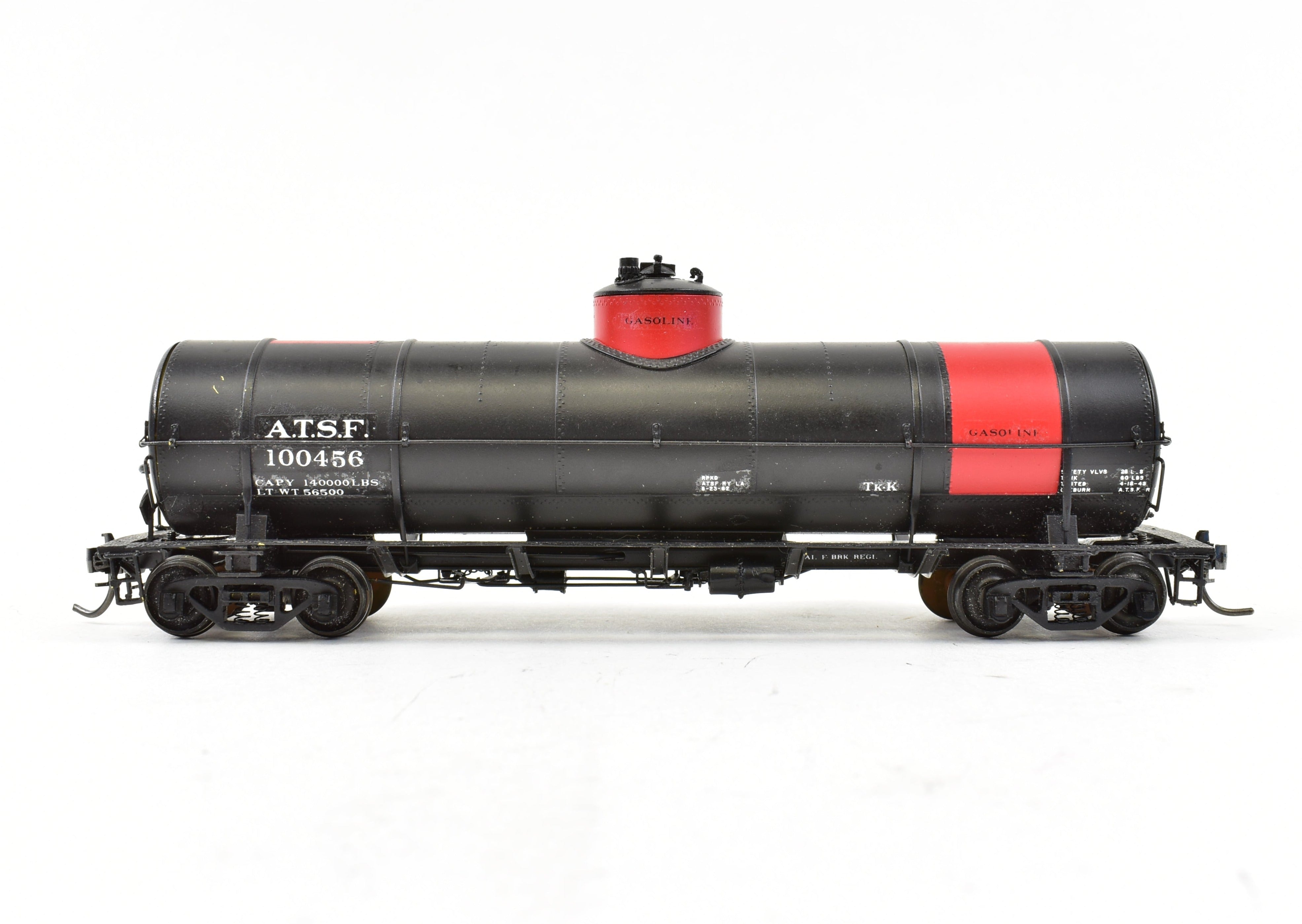 HO Scale Brass Model Pecos River Brass ATSF - Santa Fe Tk - k Tank Car with AB Brakes Featuring Custom Painted Design