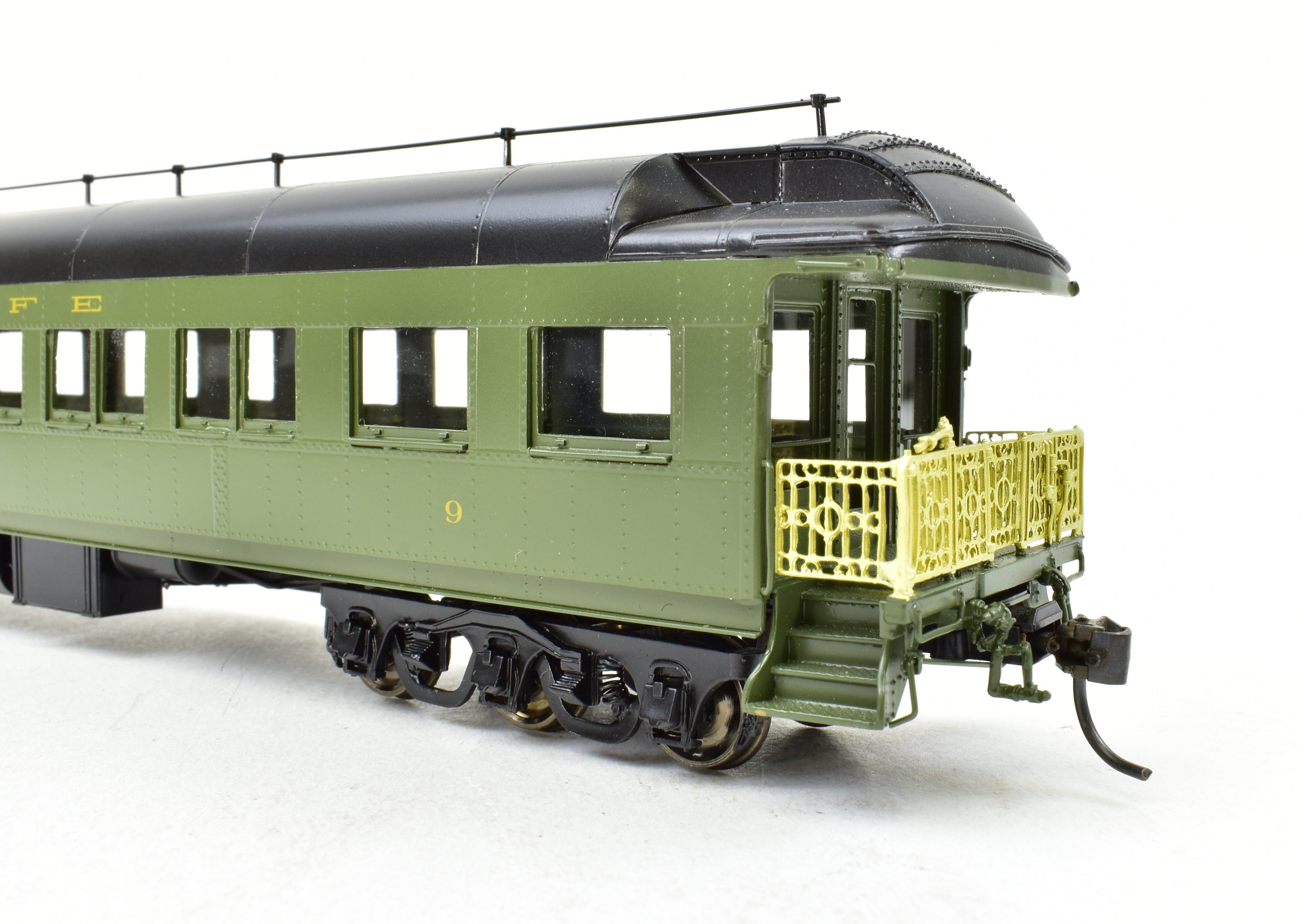 HO Scale Brass ATSF - Santa Fe Heavyweight Business Car #9 Factory Painted by Pecos River