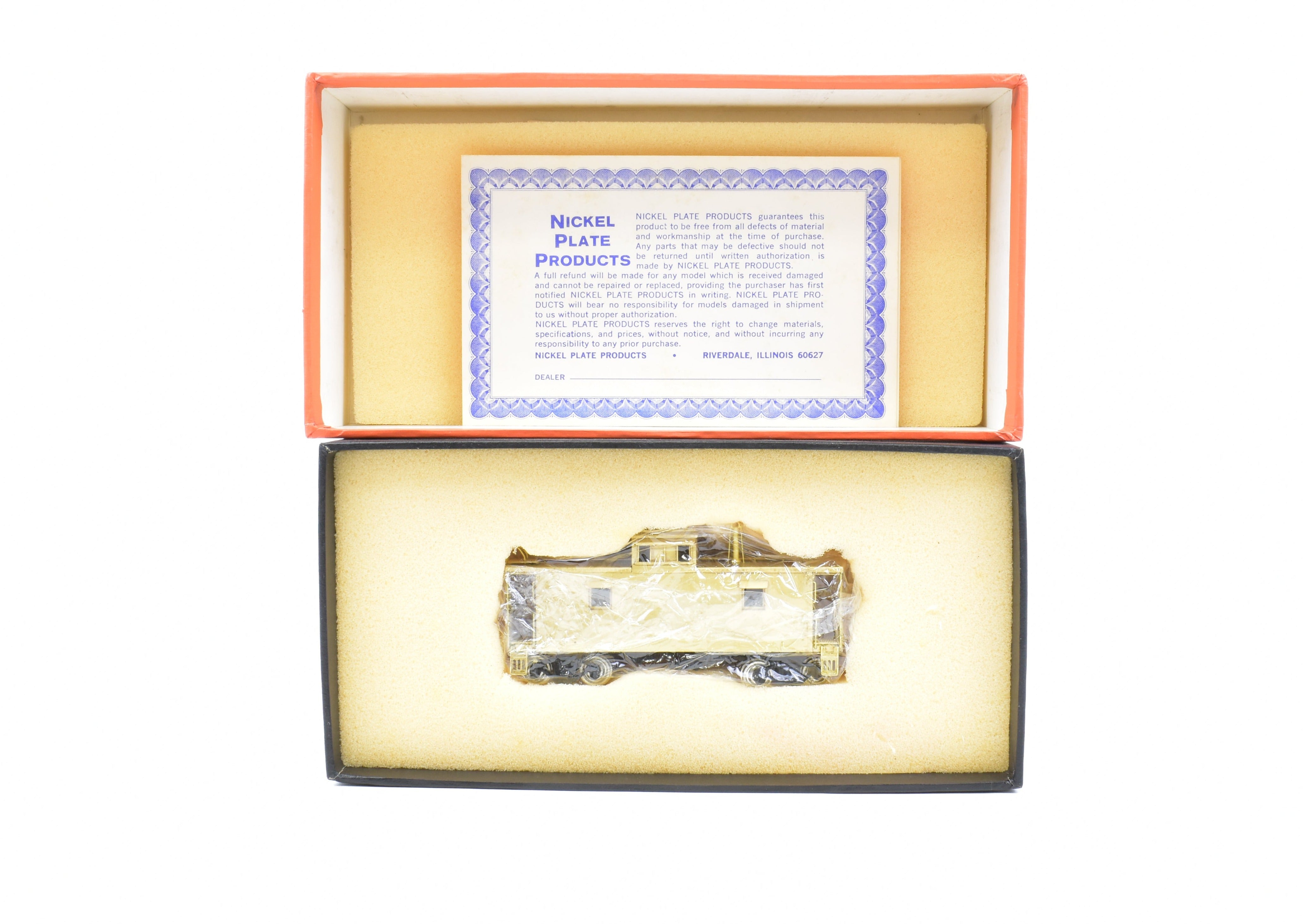High - Quality HO Scale Brass Nickel - Plated Chesapeake & Ohio Steel Caboose Model by NPP - Nickel Plate Products