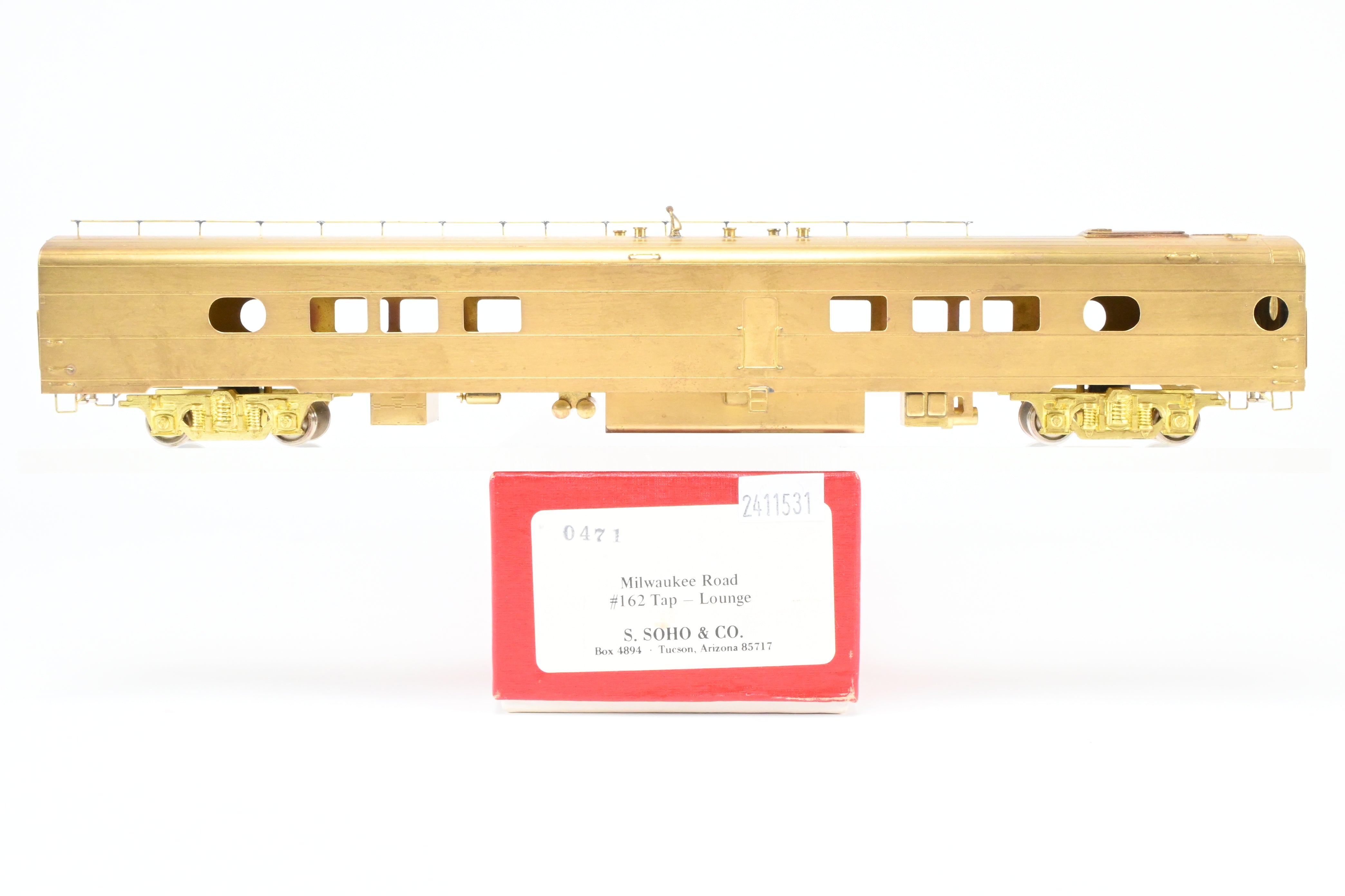 High - Quality HO Scale Brass Soho Milwaukee Road #162 Tap - Lounge Model for Model Train Enthusiasts