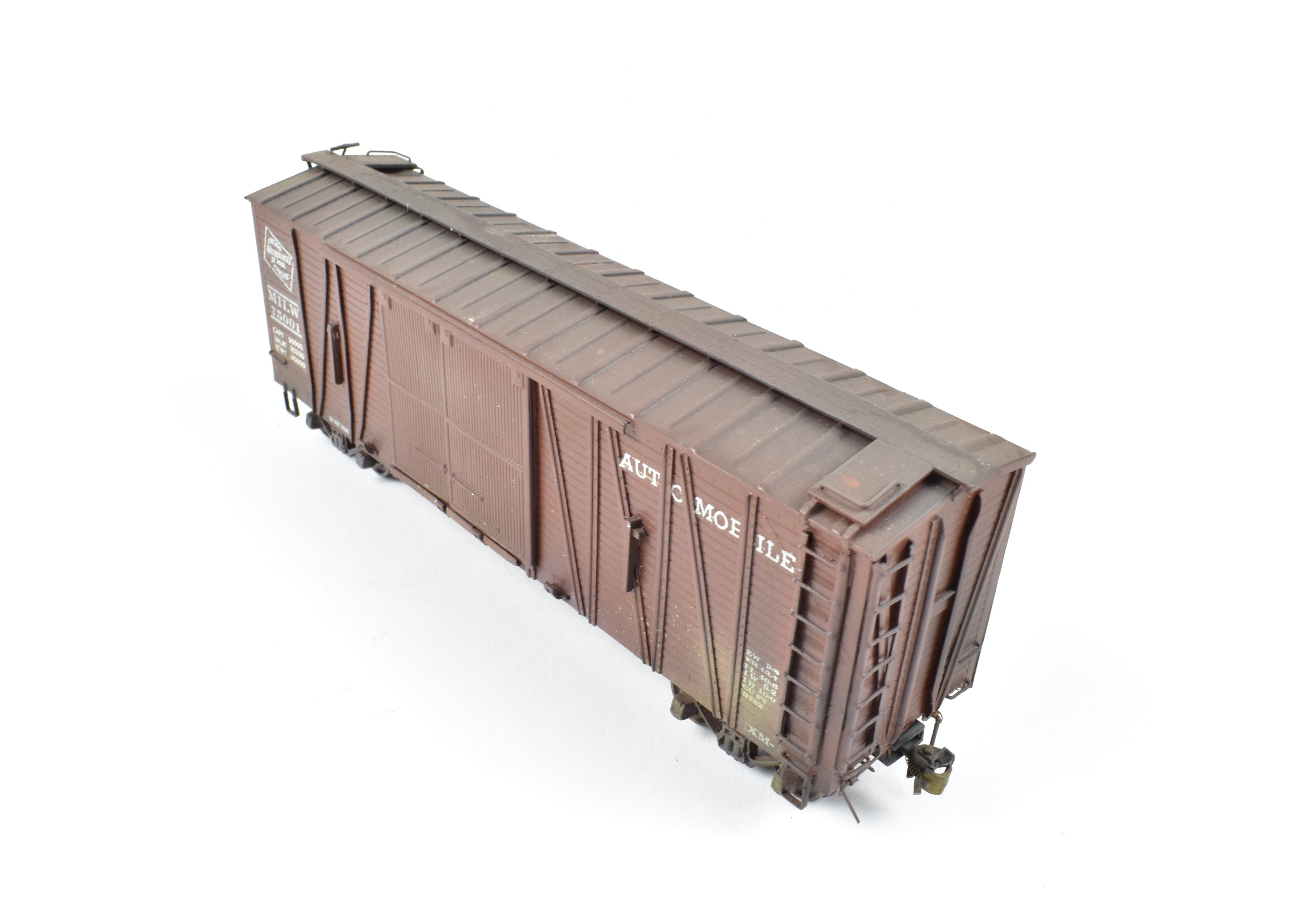 Custom Painted HO Brass Oriental Limited MILW - Milwaukee Road Automobile Box Car