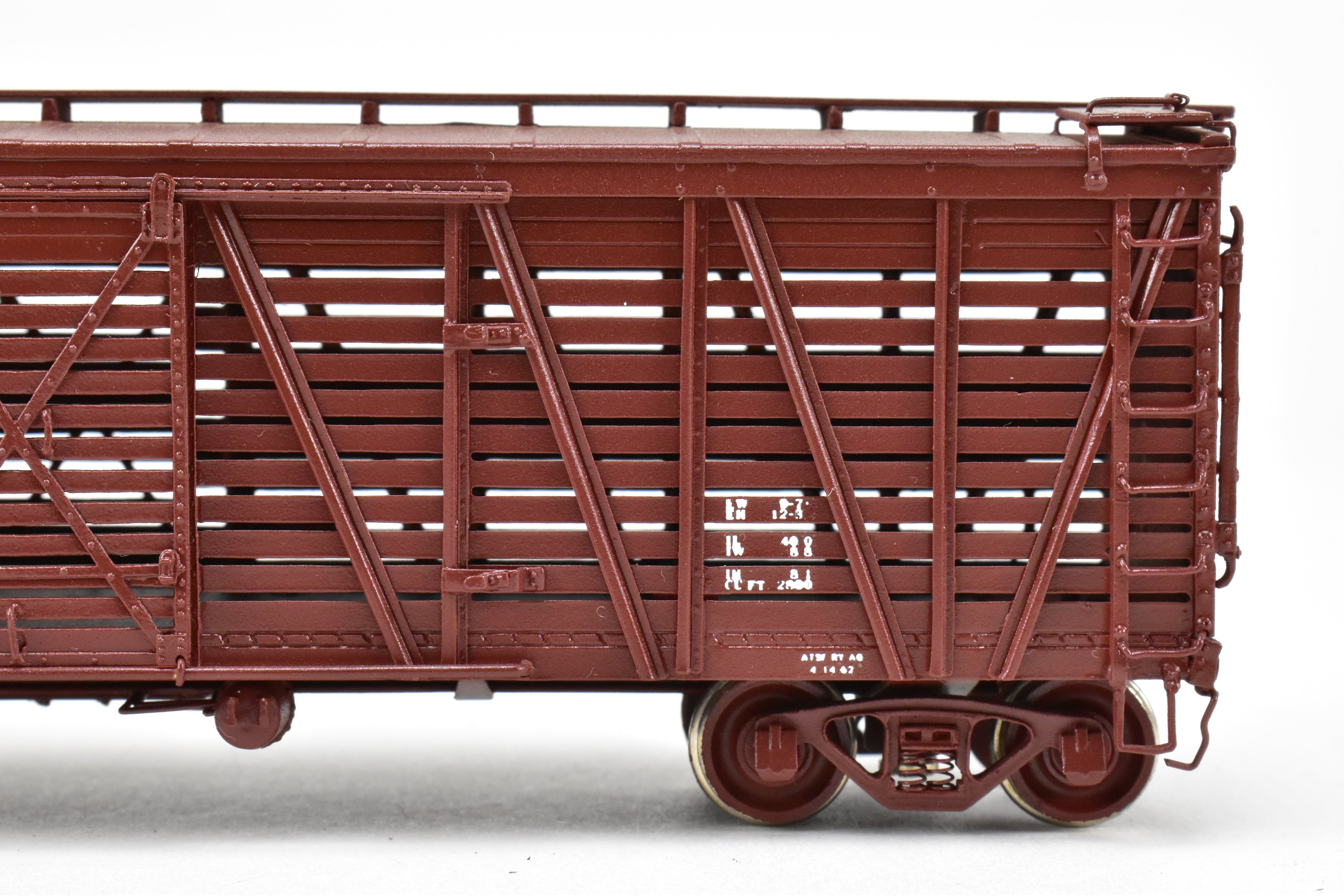 High - Quality HO Scale Brass Santa Fe SK - U Stock Car Model No. 60543 by Pecos River Brass for ATSF