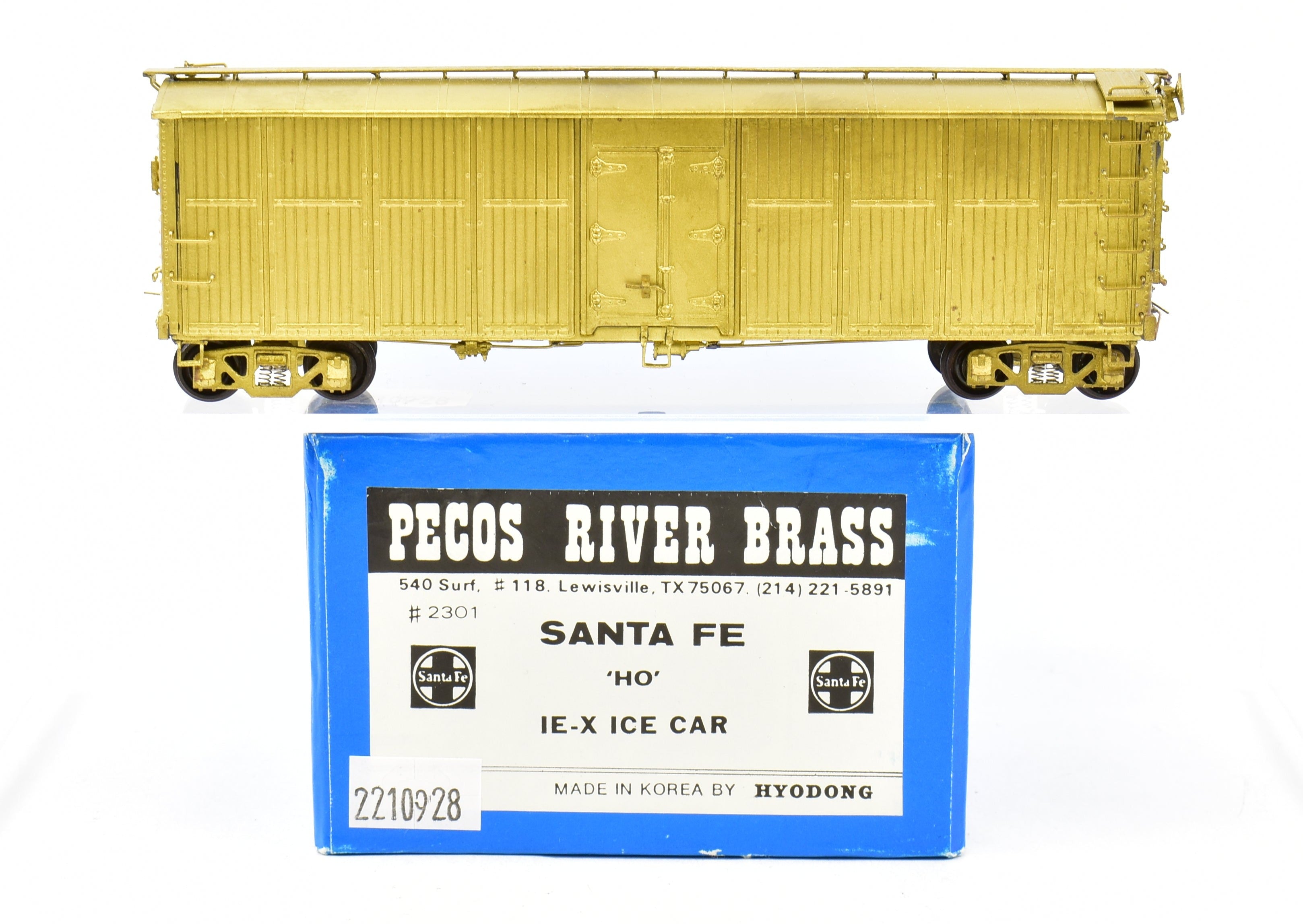 High - Quality HO Scale Brass ATSF - Santa Fe Ie - X Ice Car Model by Pecos River Brass