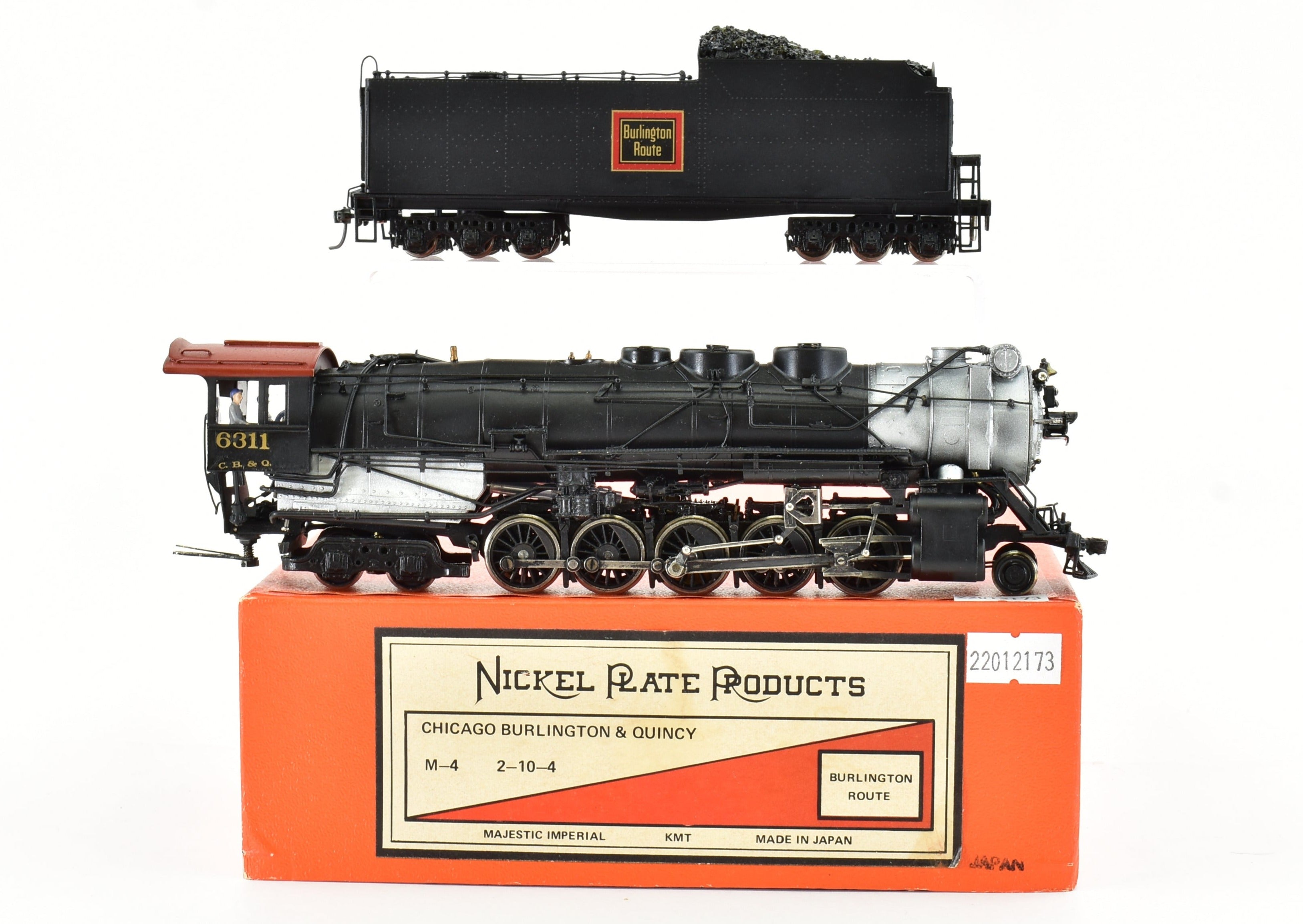HO Scale Brass Nickel - Plated NPP CB&Q Burlington Route 2 - 10 - 4 Class M - 4 Custom Painted Locomotive