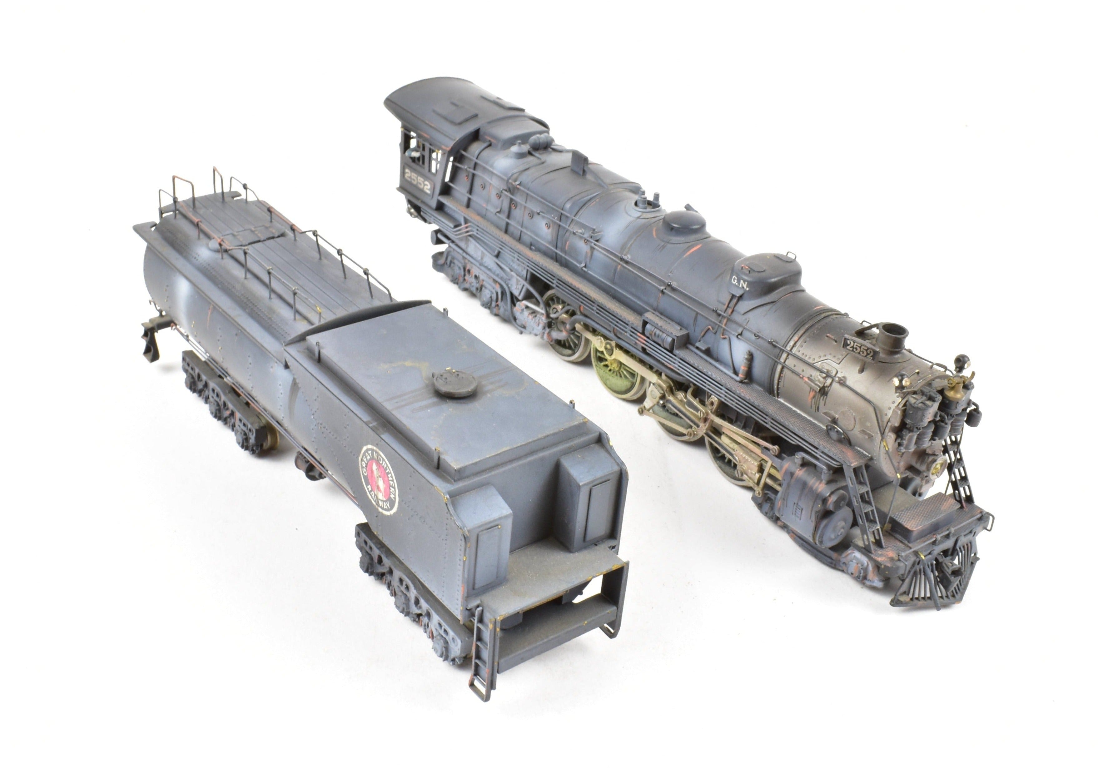 HO Scale Brass PFM - Tenshodo GN - Great Northern 4-8-4 Class S-1 Steam Locomotive Model with 1970 Run Factory Paint and Heavy Custom Weathering