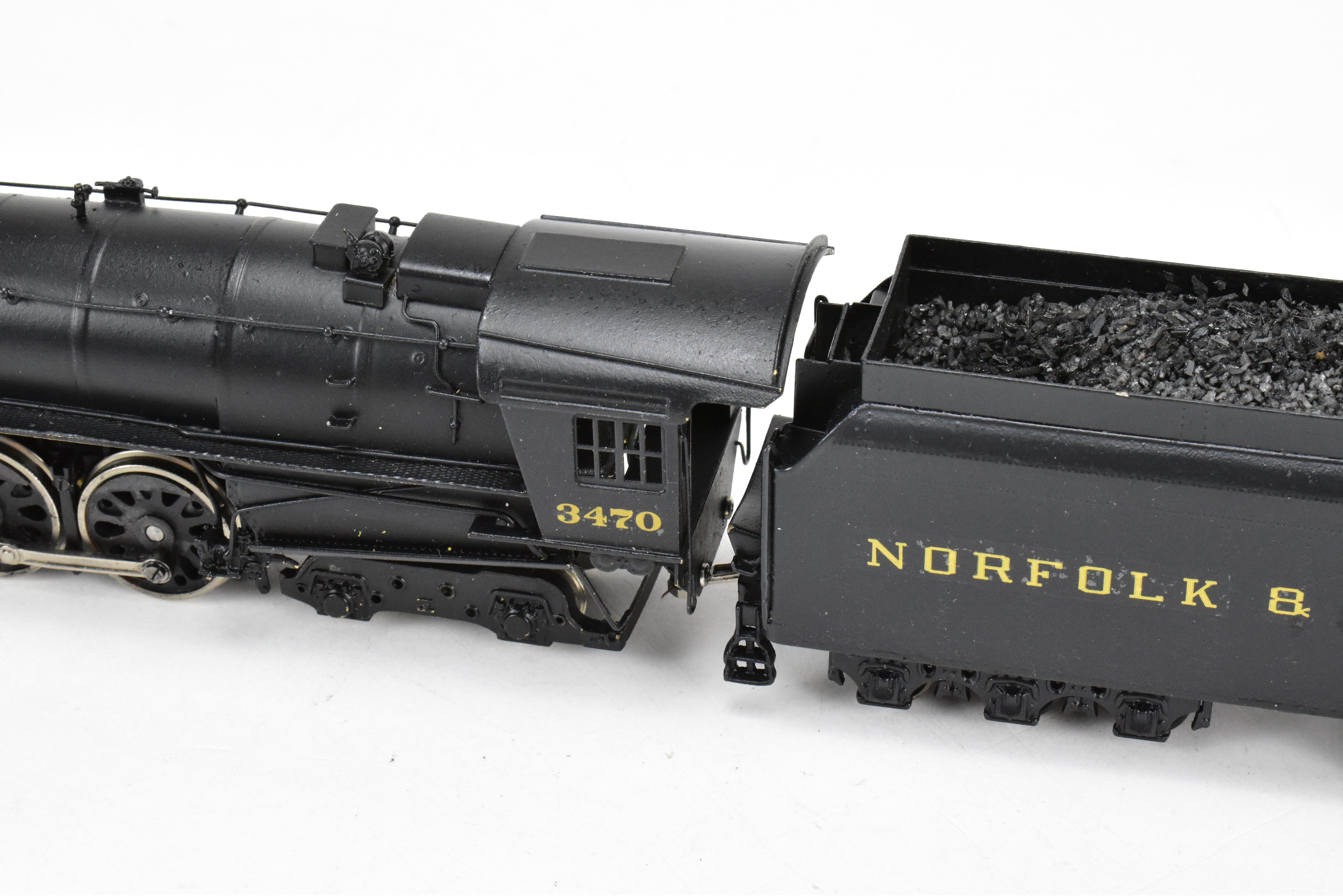 HO Scale Brass Nickel - Plated Model Train: DL&W - Lackawanna Class Q - 4a 4 - 8 - 4 Modern Pocono, Representing Norfolk & Western #3470