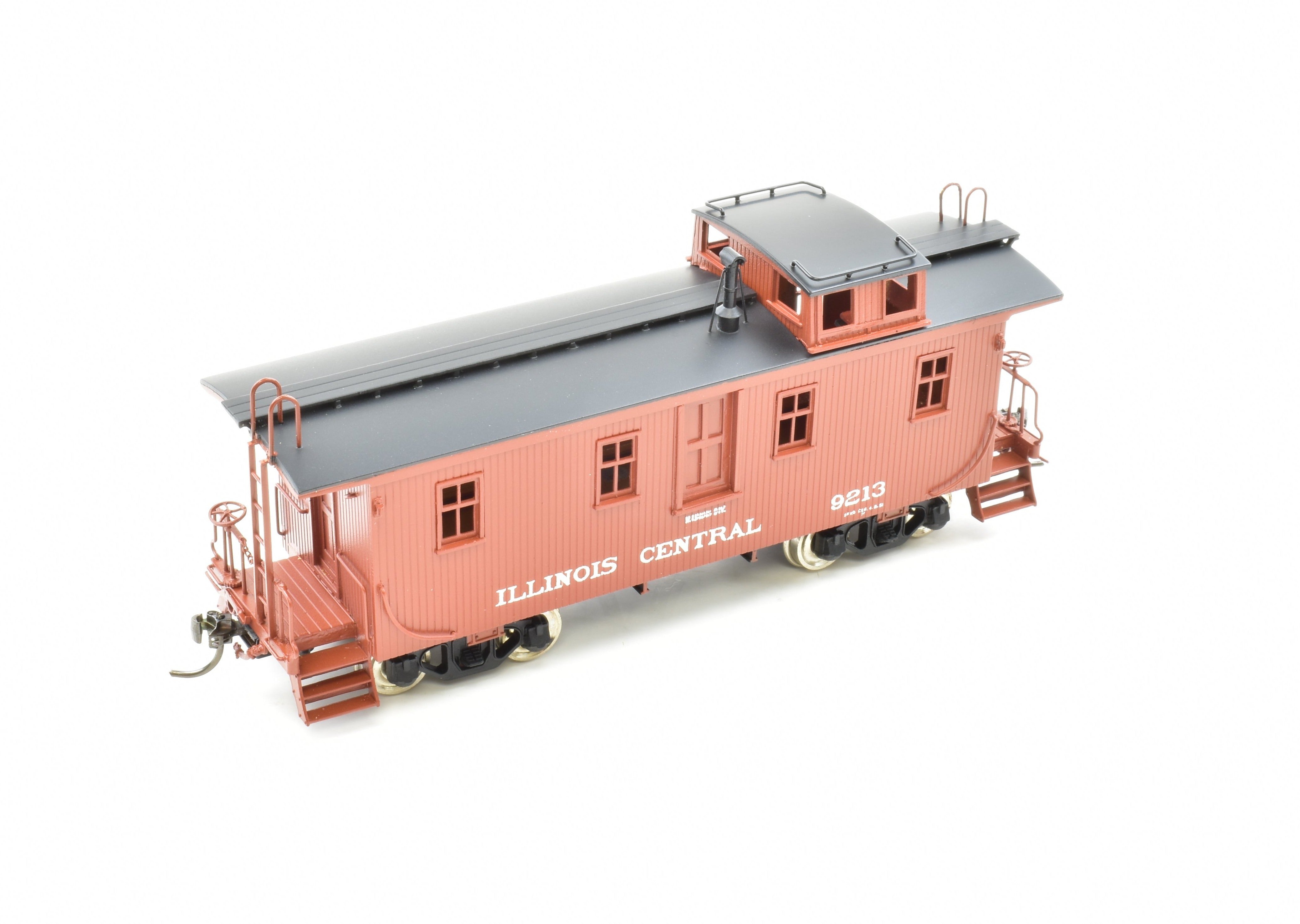 HO Scale Brass Pacific Fast Mail (PFM) SKI Illinois Central Wood Caboose Factory Painted Model Train Car