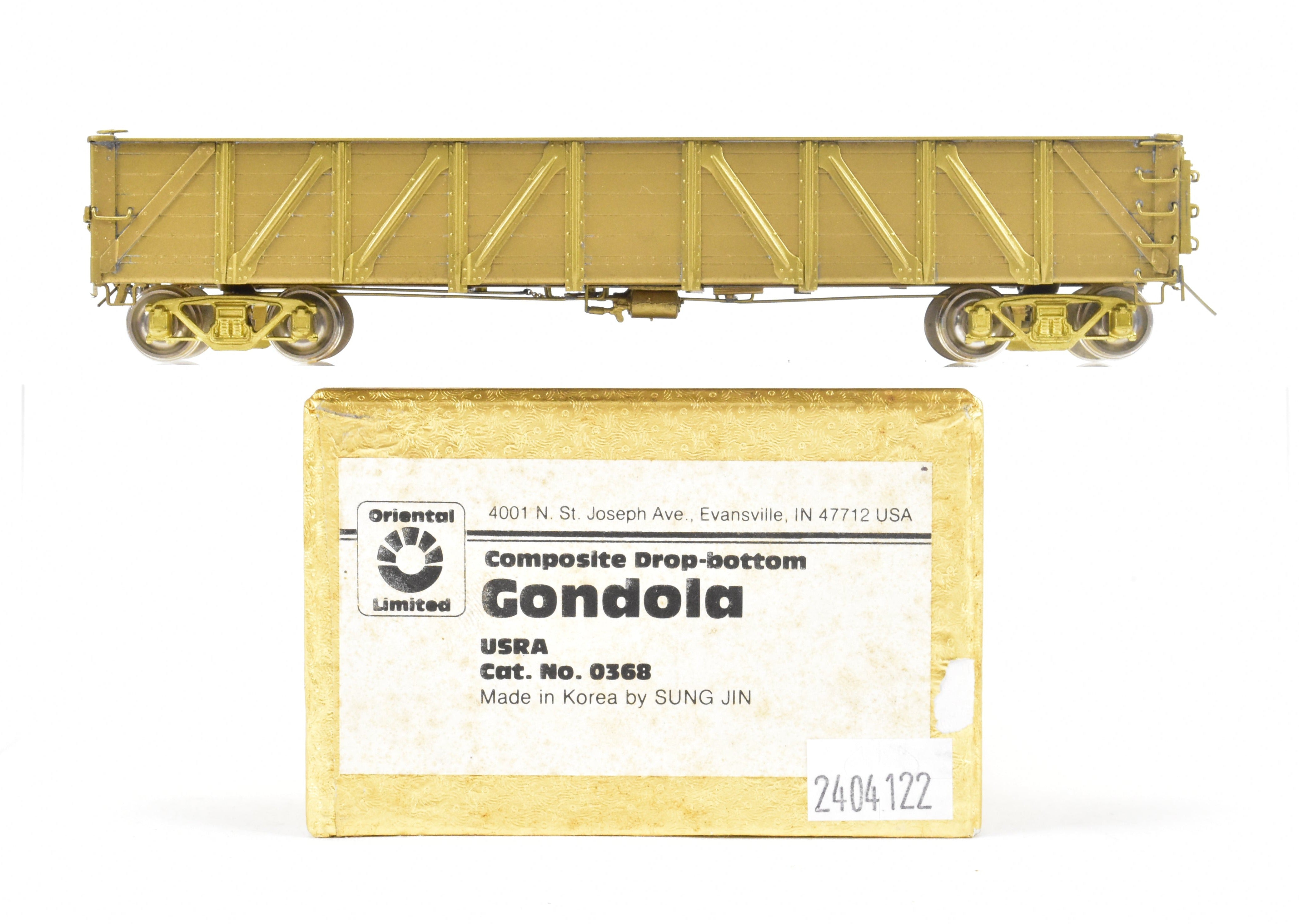 HO Brass Oriental Limited - USRA 40' Composite Drop - Bottom Unpainted Gondola
