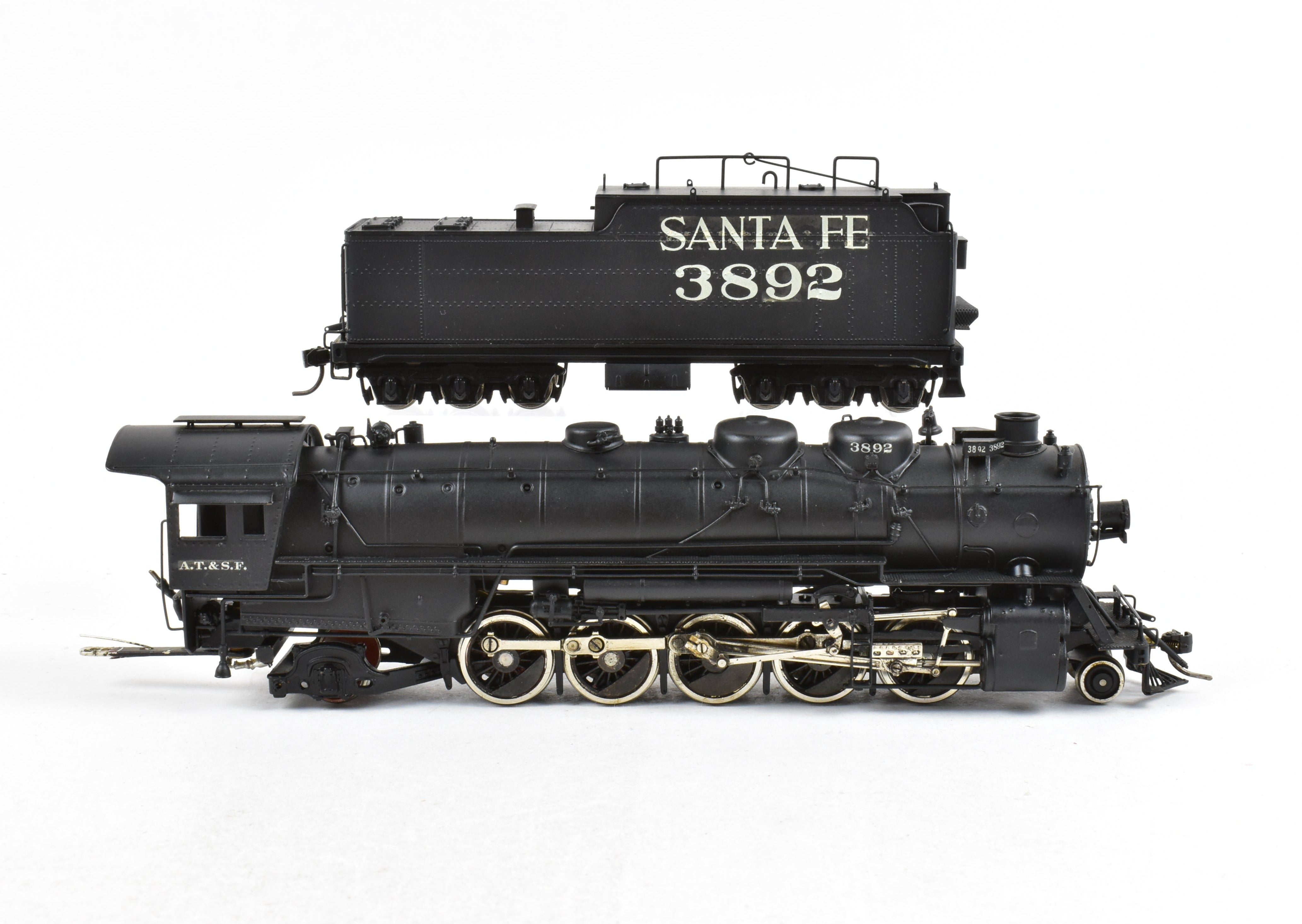 HO Scale Brass PFM Custom-Painted United ATSF Santa Fe 2-10-2 3800 Class No. 3892