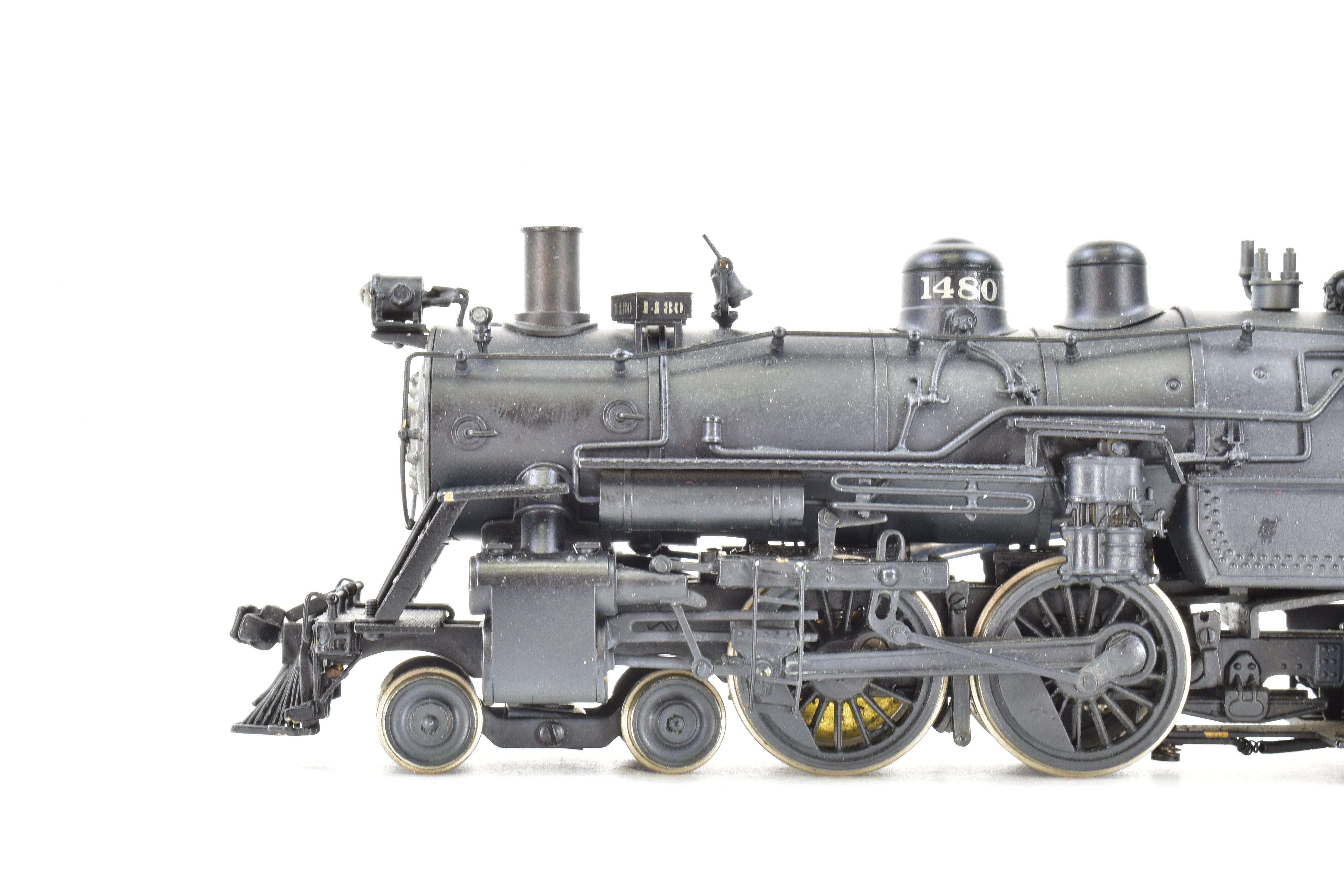 HO Scale Brass Model Train - NJ Custom Brass ATSF Santa Fe Class 1400 4-4-2 Locomotive CP No. 1480, Sold As-Is Condition