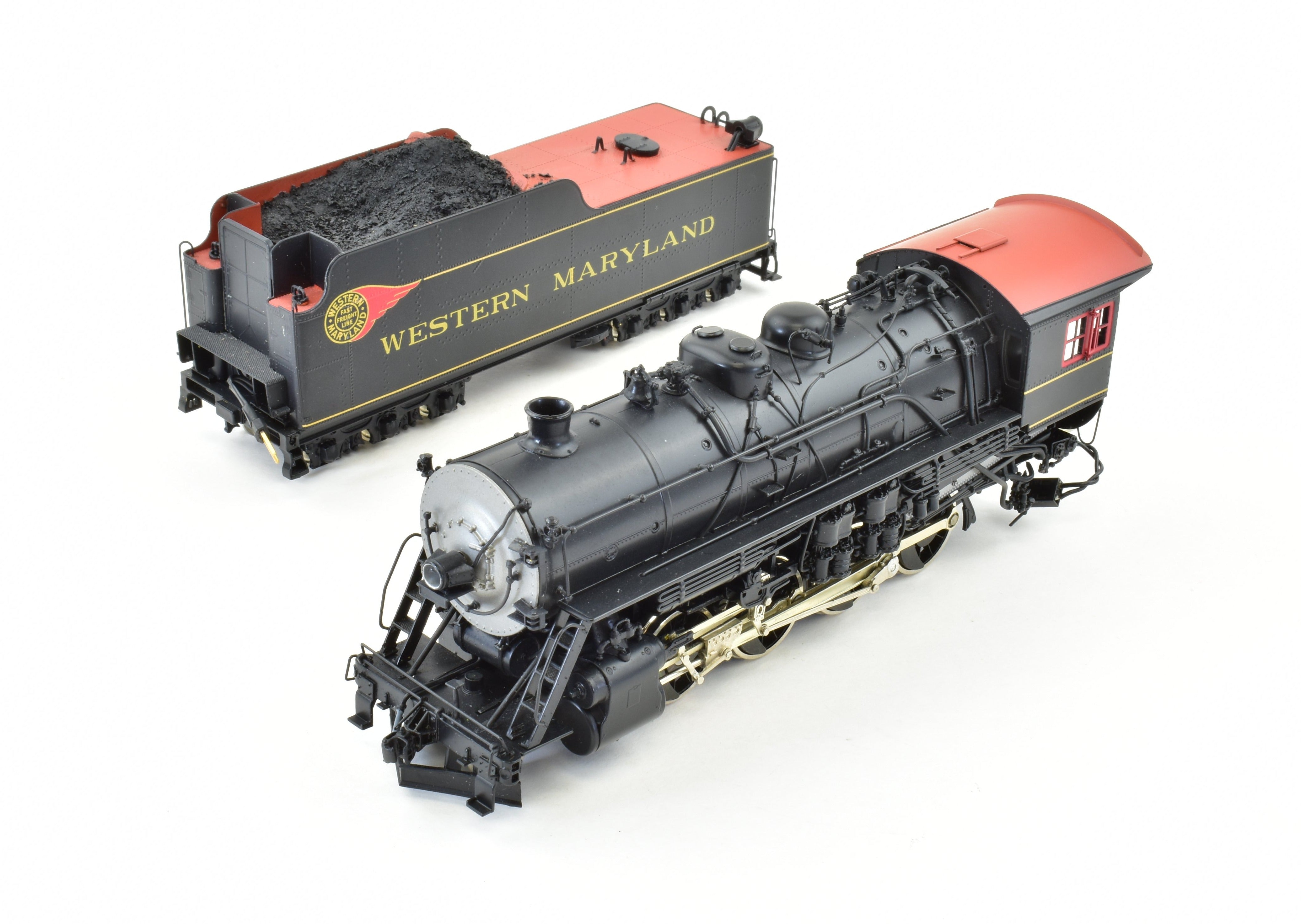 HO Scale Brass Oriental Limited Western Maryland H - 9 2 - 8 - 0 Steam Ejector Freight Locomotive Model