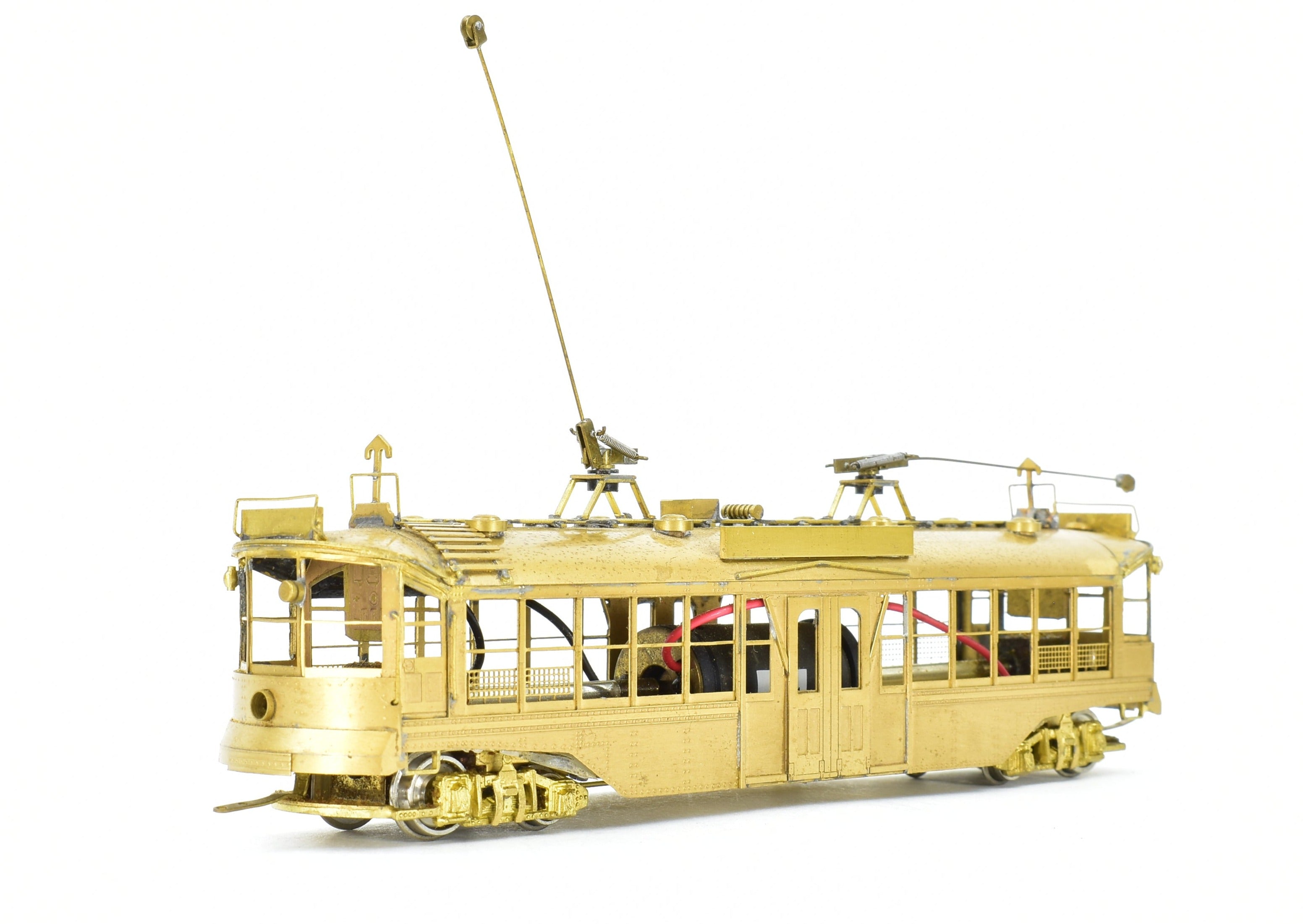 High - Quality HO Scale Custom Brass Pacific Electric Dragon Trolley Car Model without Original Packaging by Brass NJ Custom