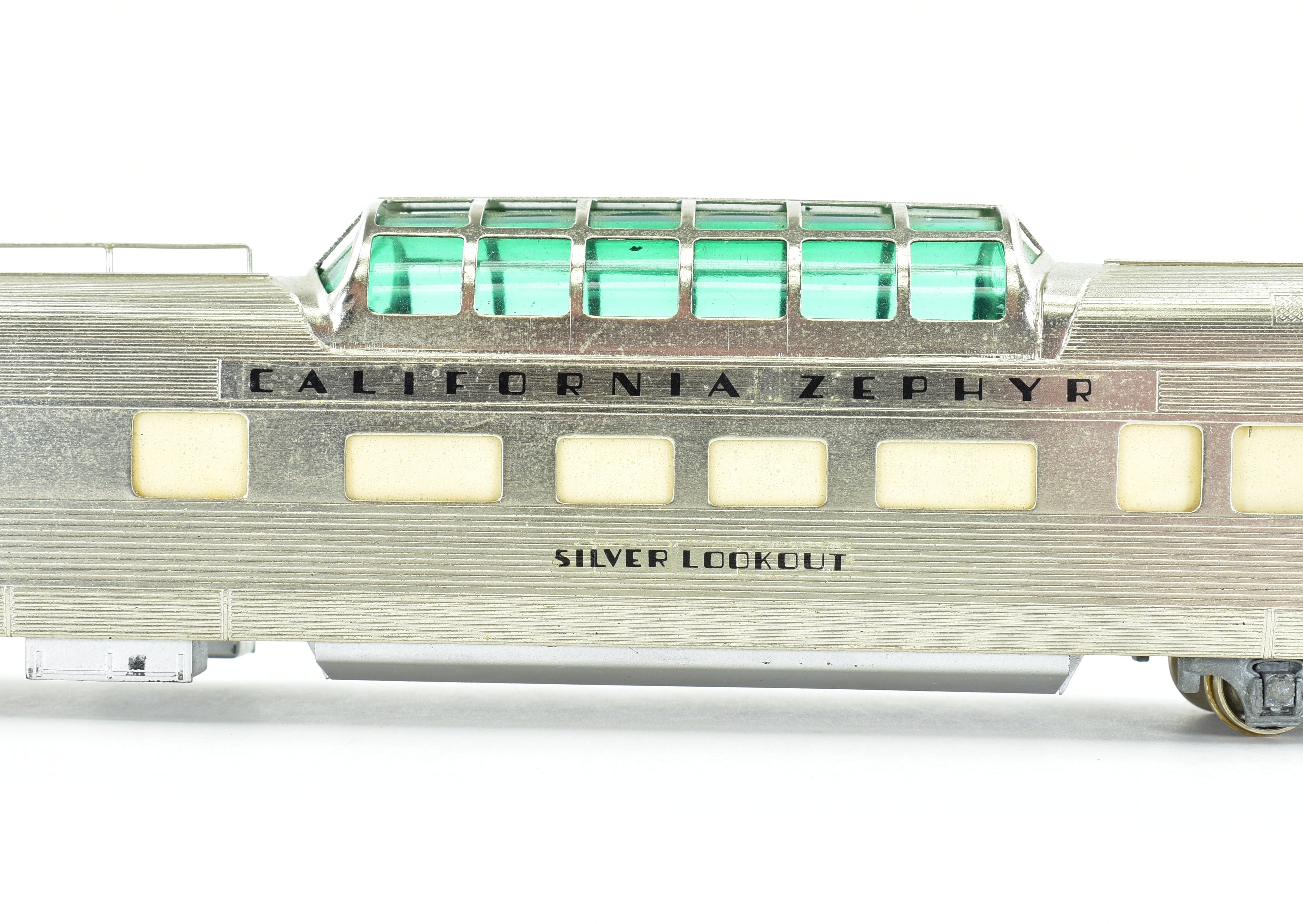HO Scale Brass Nickel Plate Products (NPP) CB&Q - Burlington Route, WP & D&RGW California Zephyr Dome - Observation Baggage Train Set Model