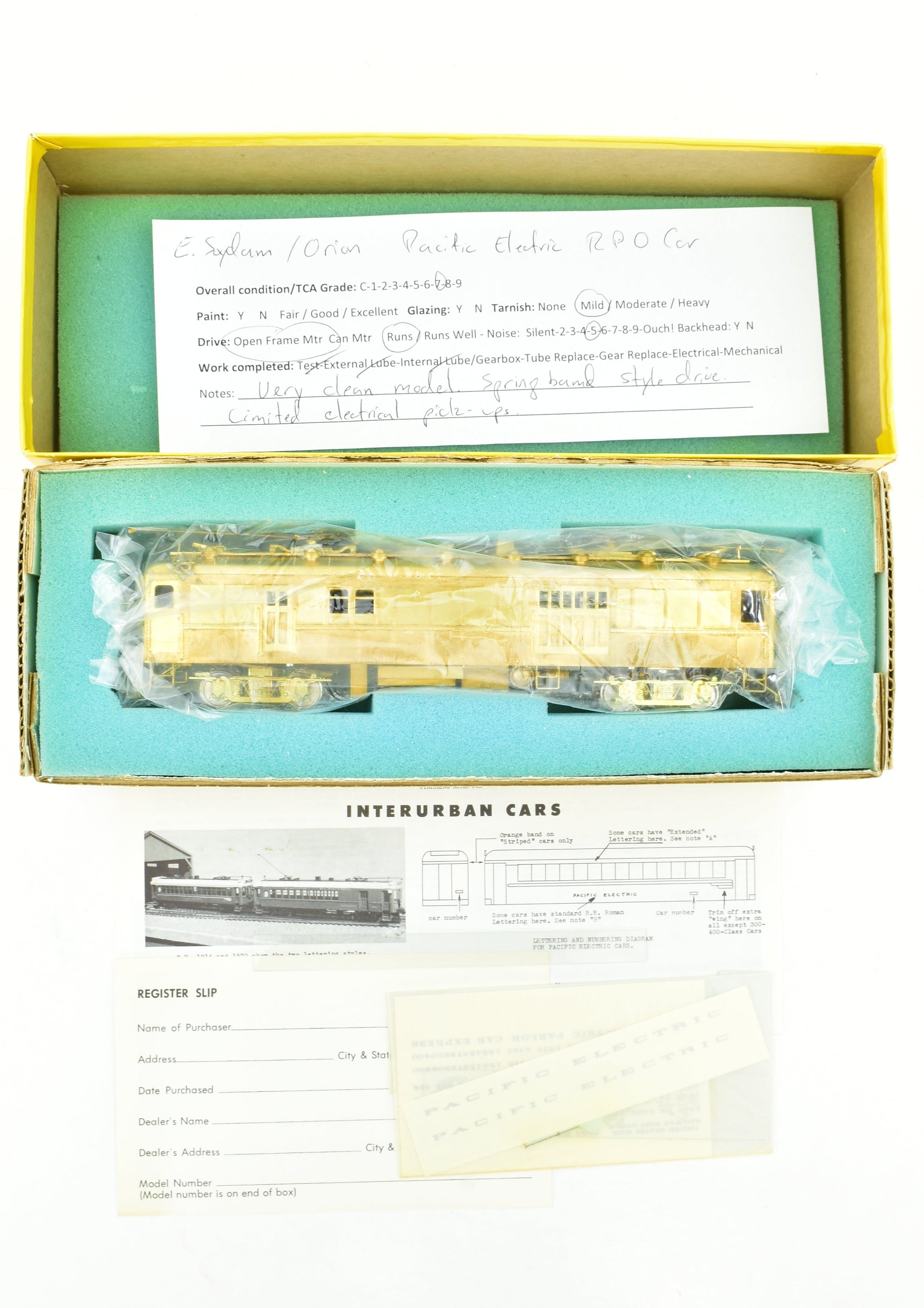 HO Scale Brass Pacific Electric RPO Railway Post Office Car 1407 by Suydam