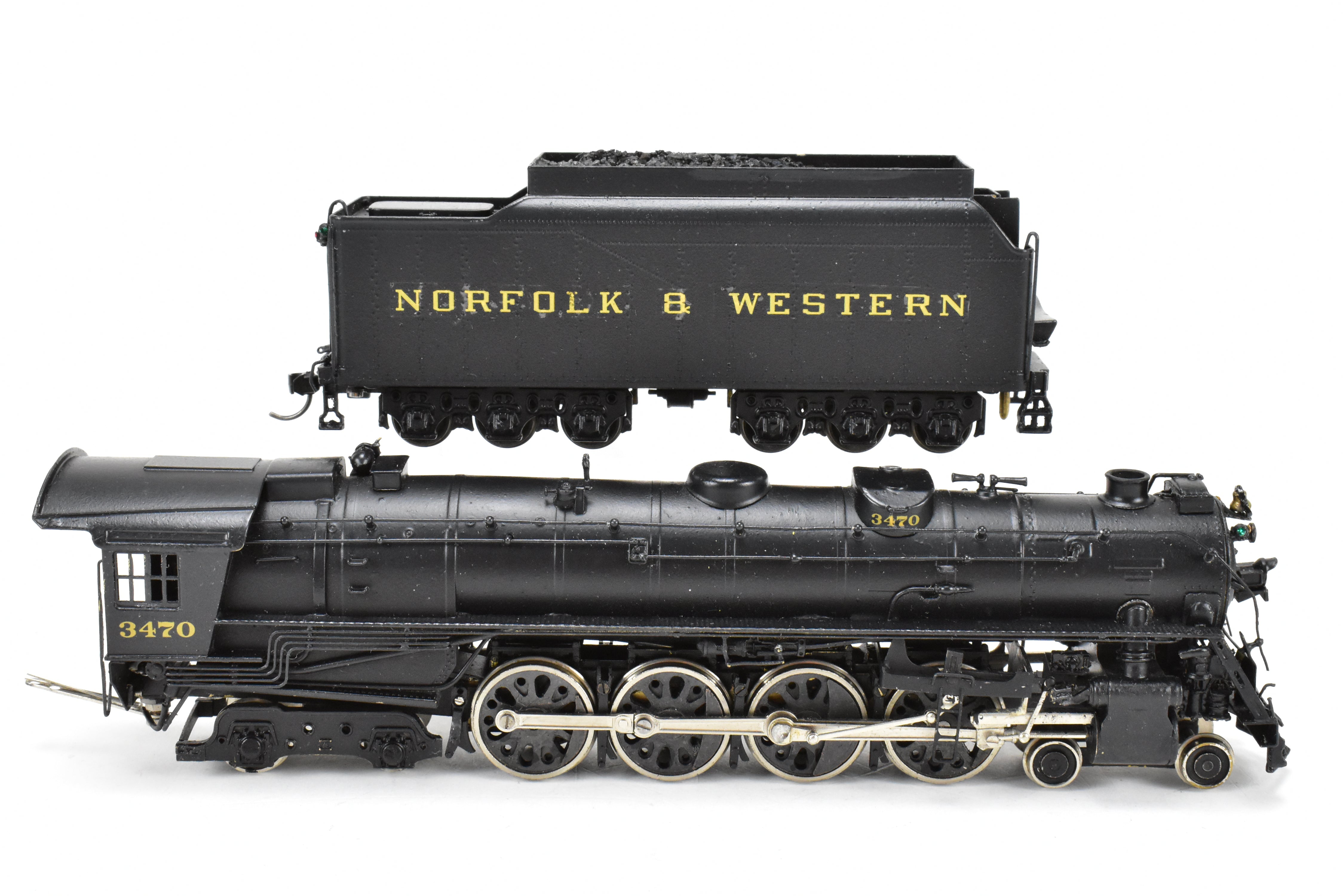 HO Scale Brass Nickel - Plated Model Train: DL&W - Lackawanna Class Q - 4a 4 - 8 - 4 Modern Pocono, Representing Norfolk & Western #3470