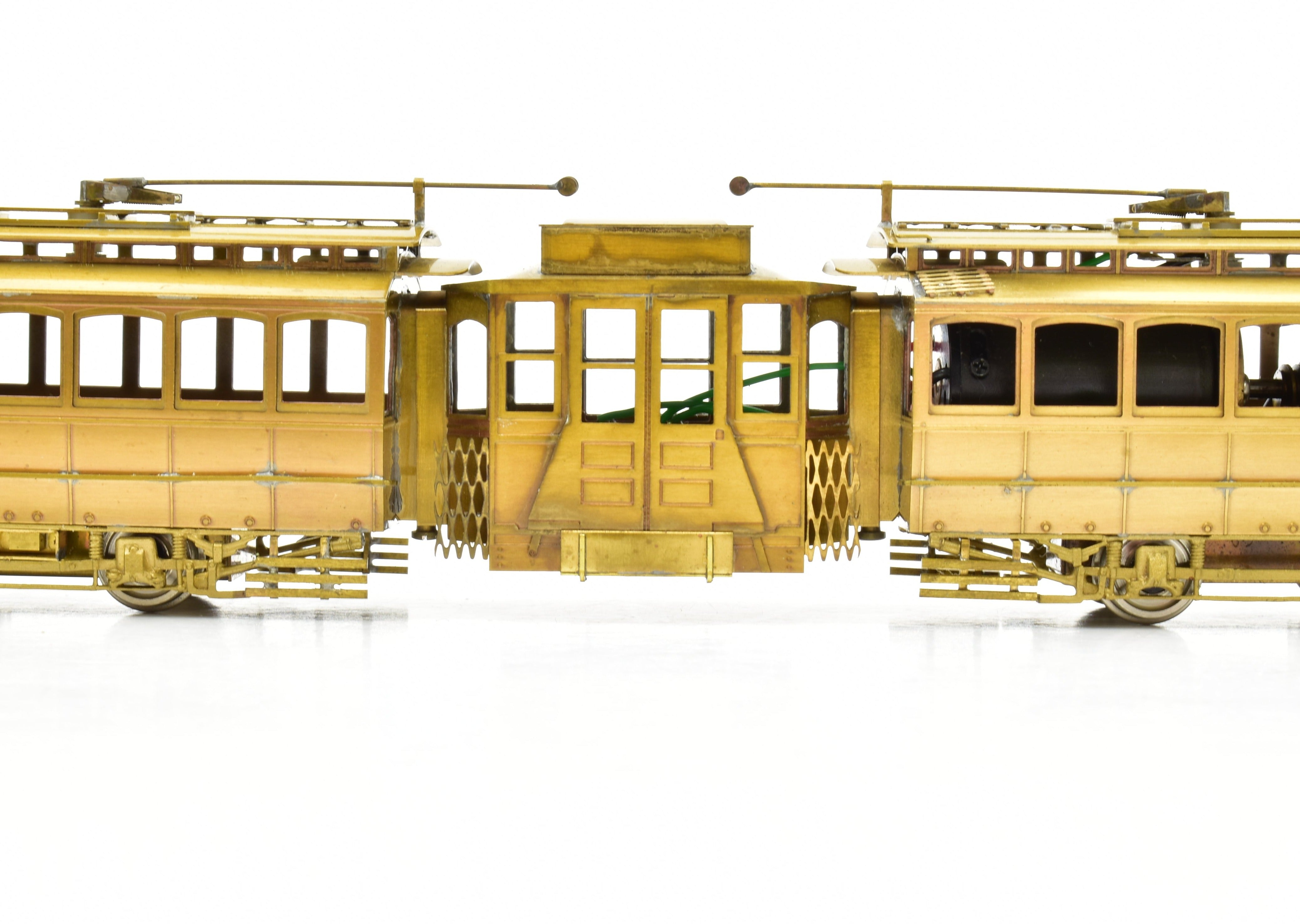 Rare HO Scale Custom Brass Single Truck Articulated Trolley of Boston Elevated Railroad
