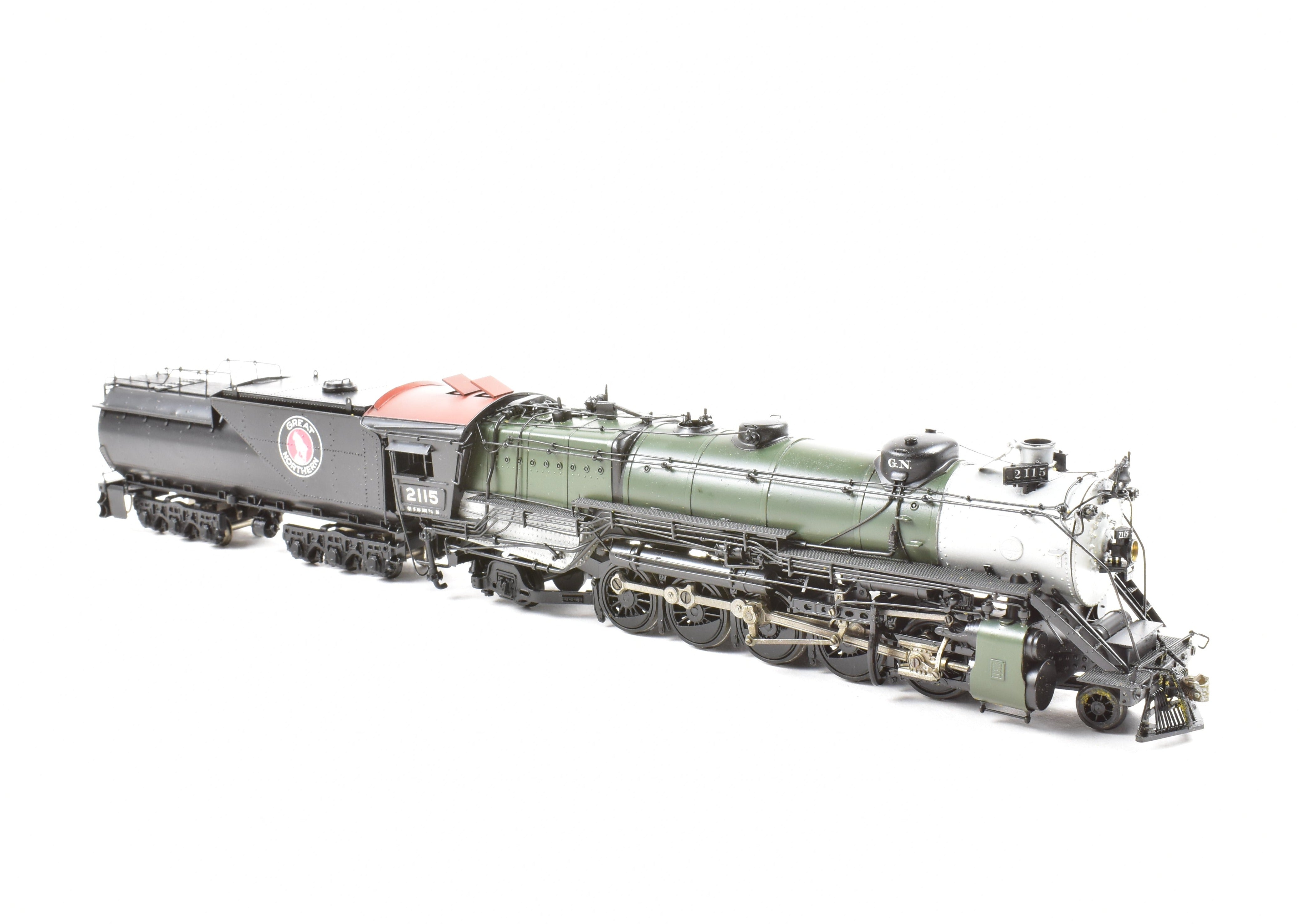 High - Quality HO Scale Brass PFM - Tenshodo Great Northern Class Q - 1 2 - 10 - 2 Model Train with Custom - Painted Glacier Park Design