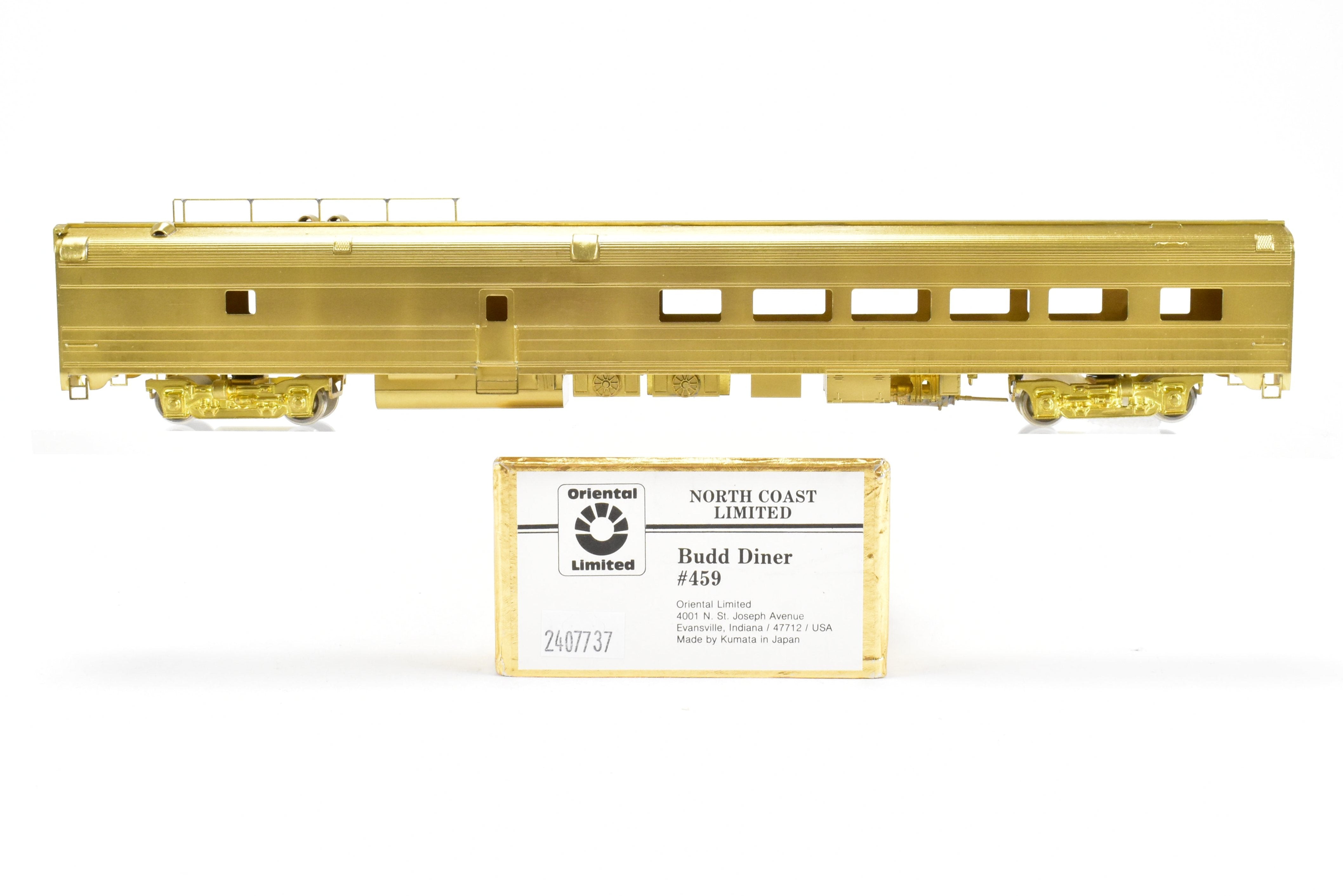 HO Scale Brass Model of Oriental Limited's Northern Pacific North Coast Limited Budd Diner Cars (Numbers 459 - 463)
