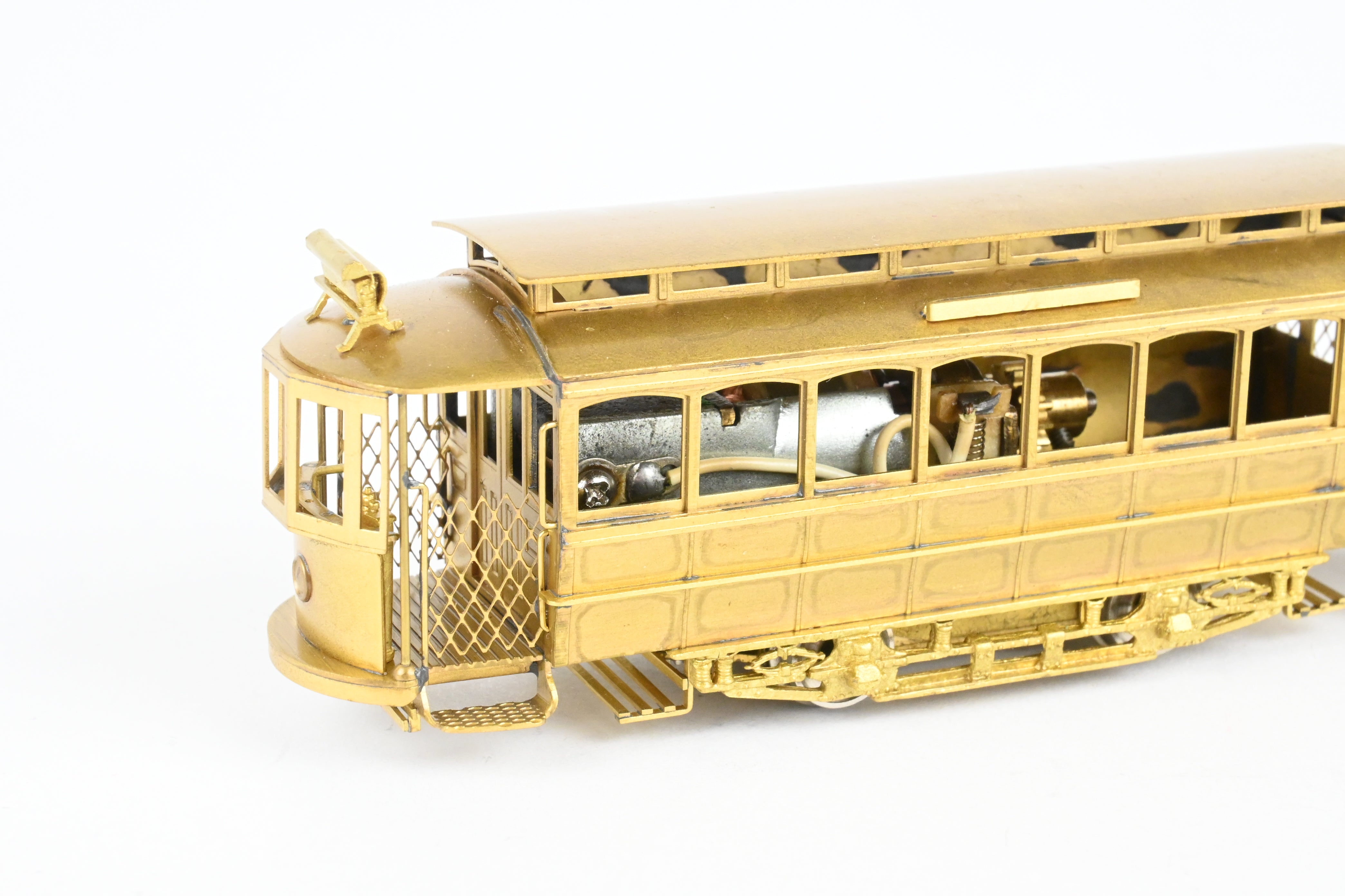 HO Scale Custom Brass Metropolitan Street Railway Single Truck Short Closed Trolley