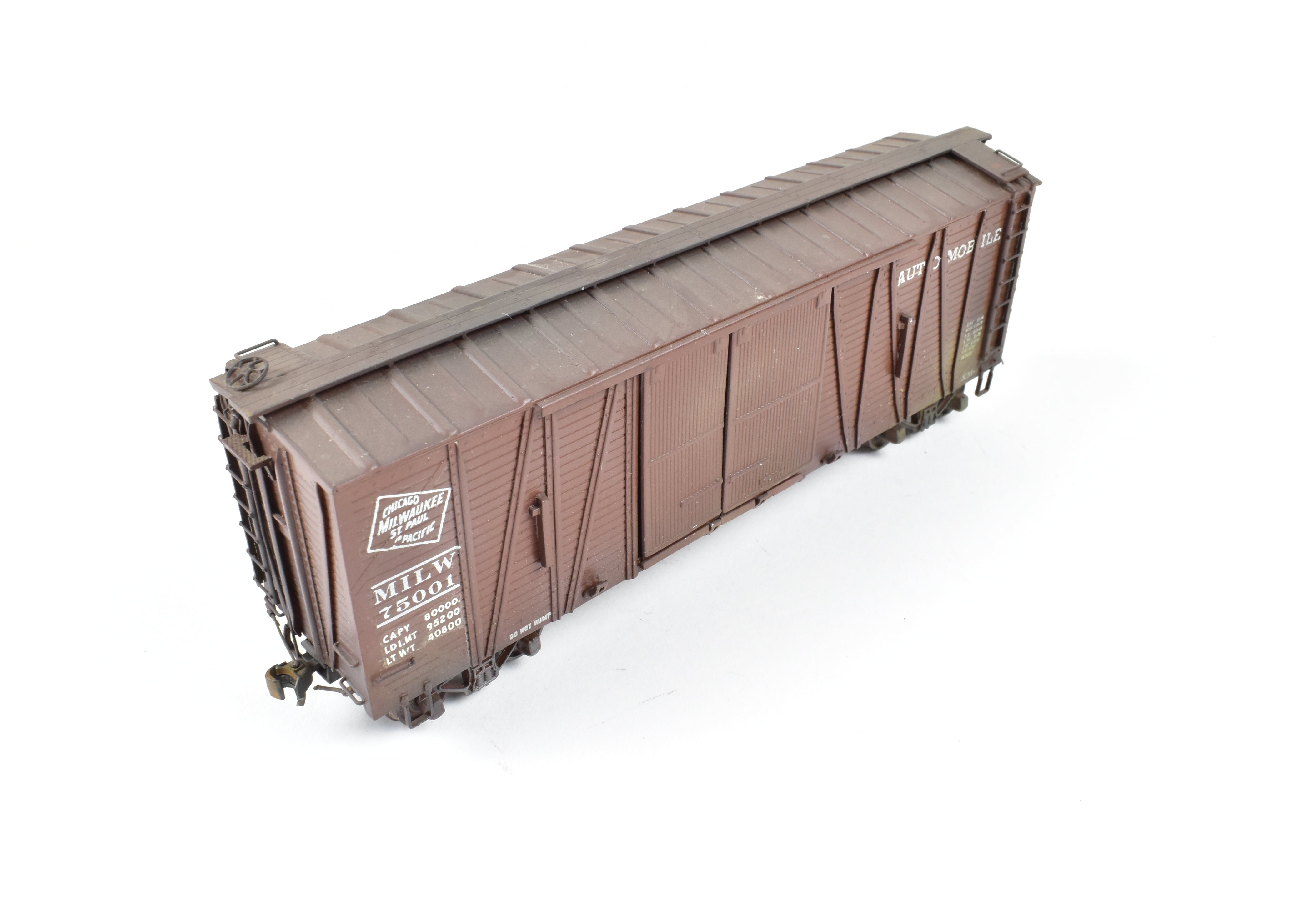 Custom Painted HO Brass Oriental Limited MILW - Milwaukee Road Automobile Box Car