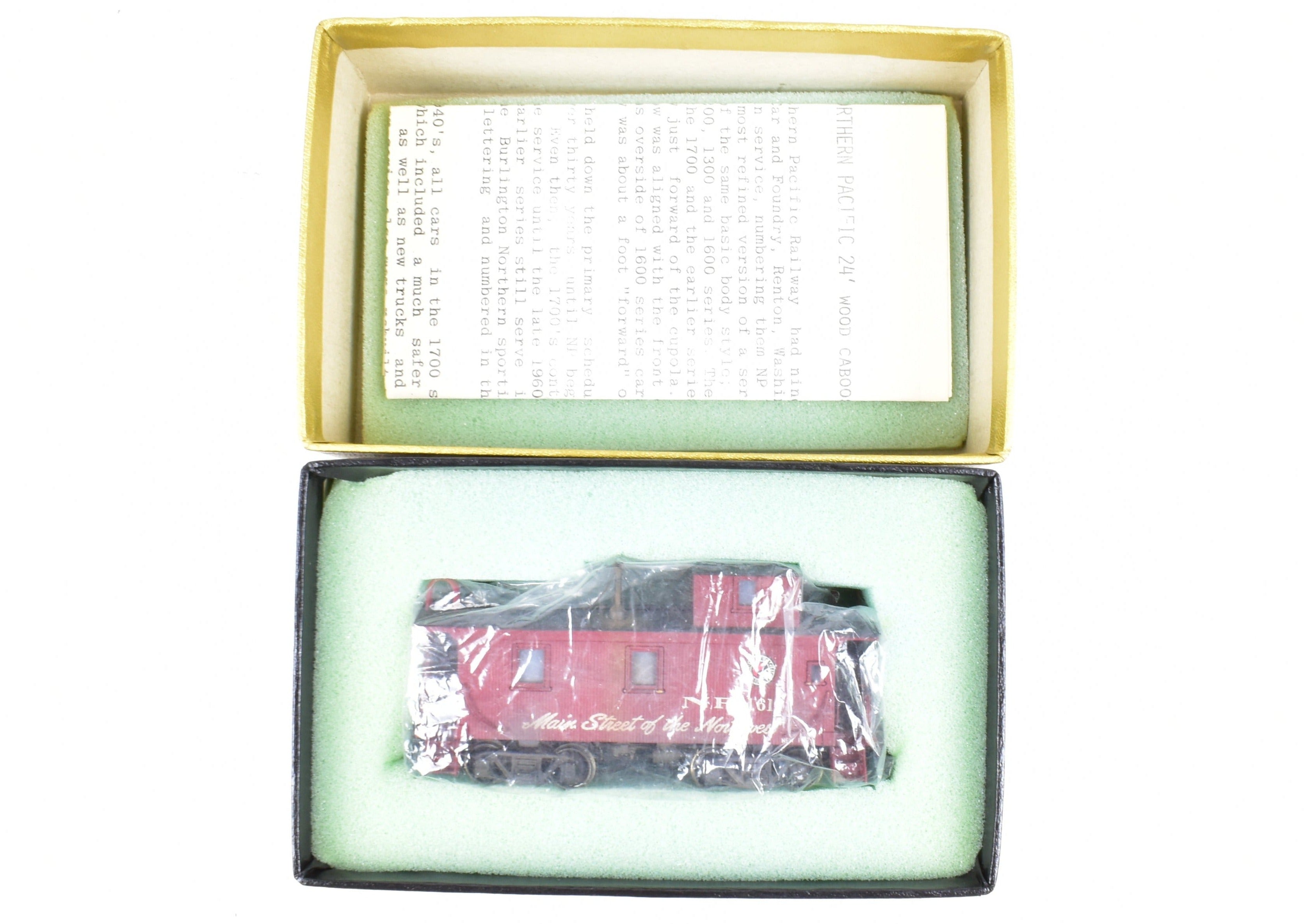 HO Scale Brass Model of NorthWest Short Line (NWSL) and Northern Pacific (NP) Wood Sided Caboose Custom Painted with Number 1611 for Model Train Enthusiasts