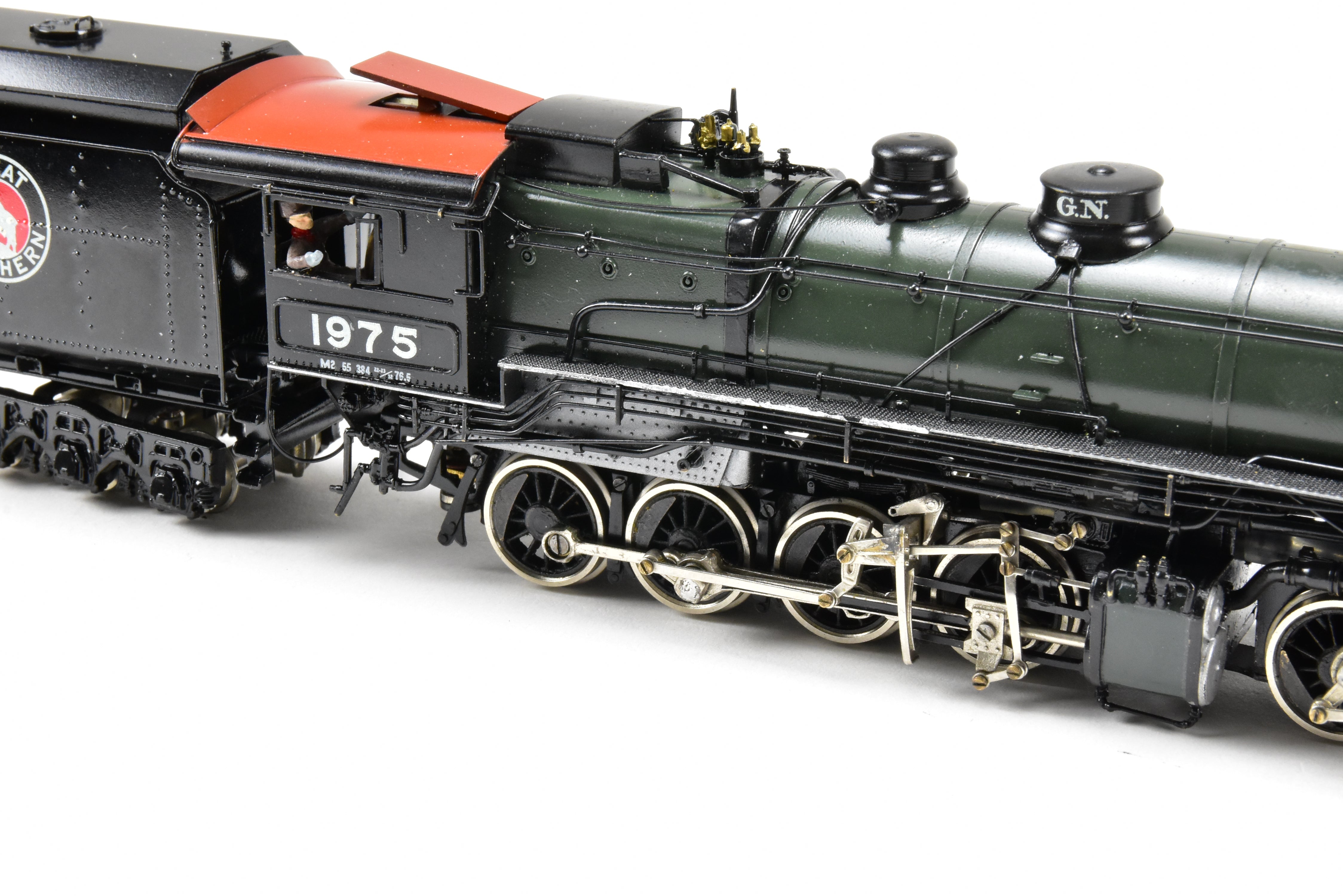HO Scale Brass PFM - Tenshodo GN - Great Northern 2-6-8-0 Class M-2 Model Locomotive 1964 Run with Can Motor Upgrade and Professional Paint Job No. 1975