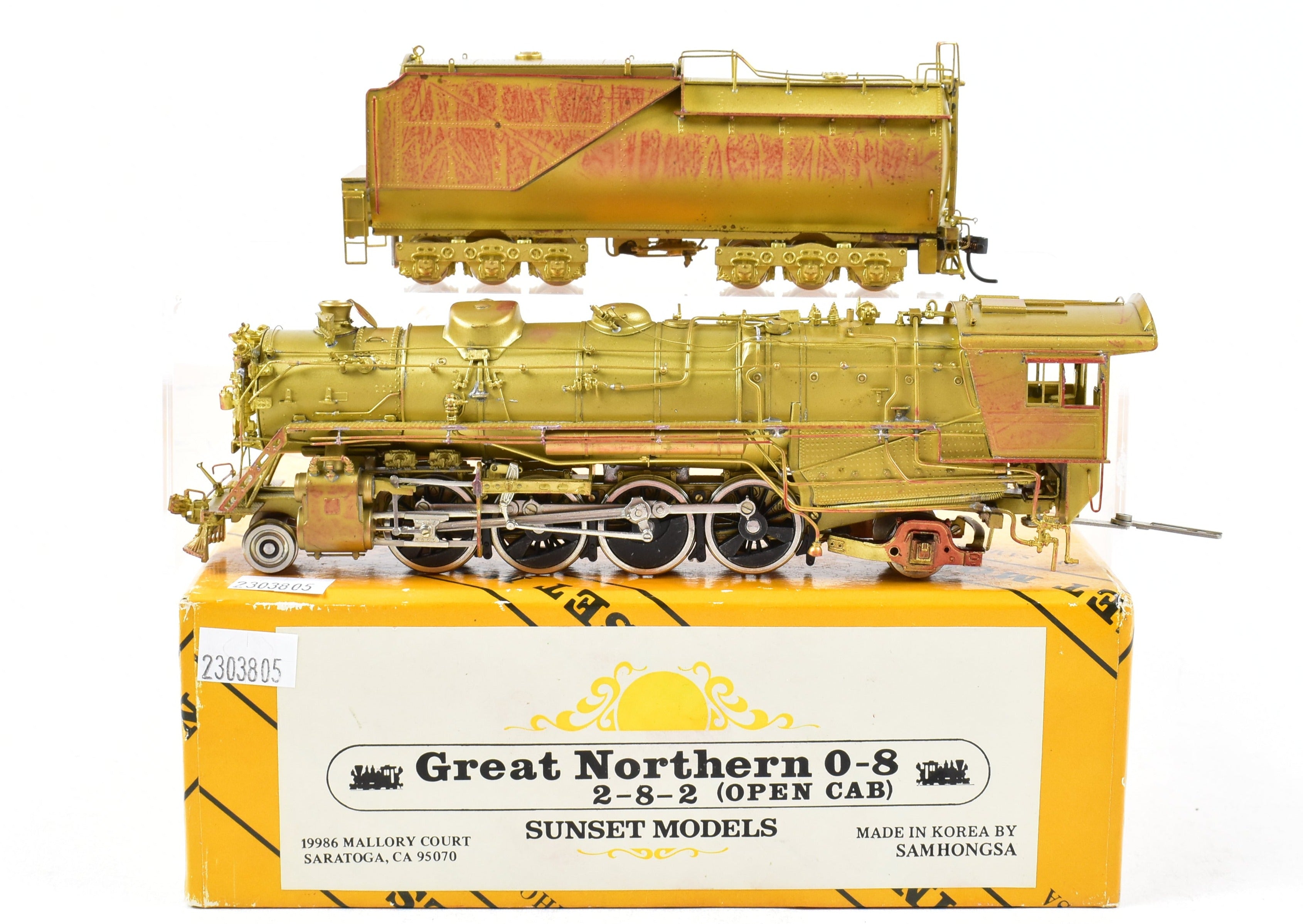 HO Scale Brass Sunset Models GN - Great Northern 2-8-2 Class O-8 Open Cab Railway Model