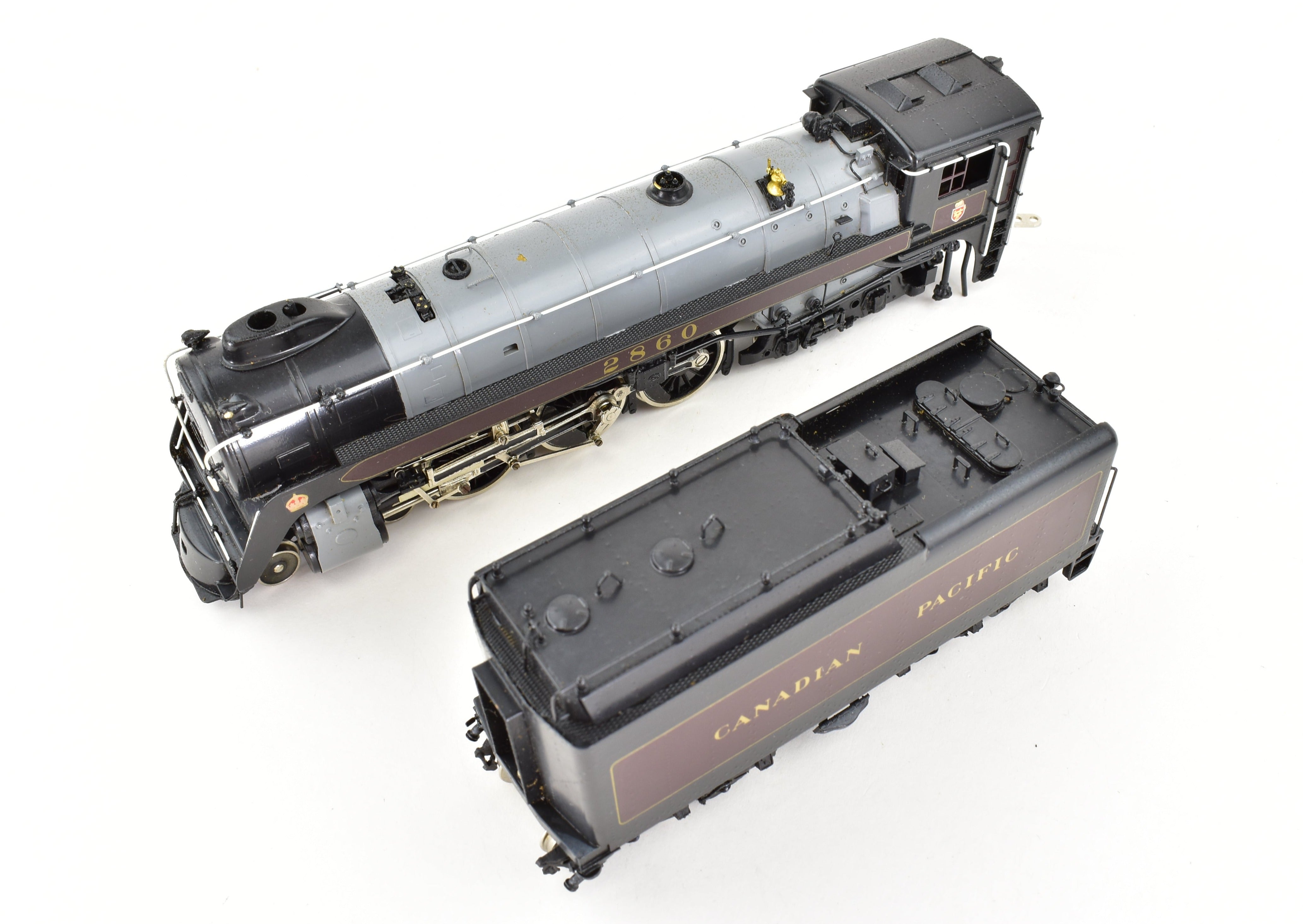 HO Scale Brass PFM - Tenshodo Model Train of Canadian Pacific Railway 4-6-4 Class H-1e #2860 Royal Hudson with Factory Paint Finish