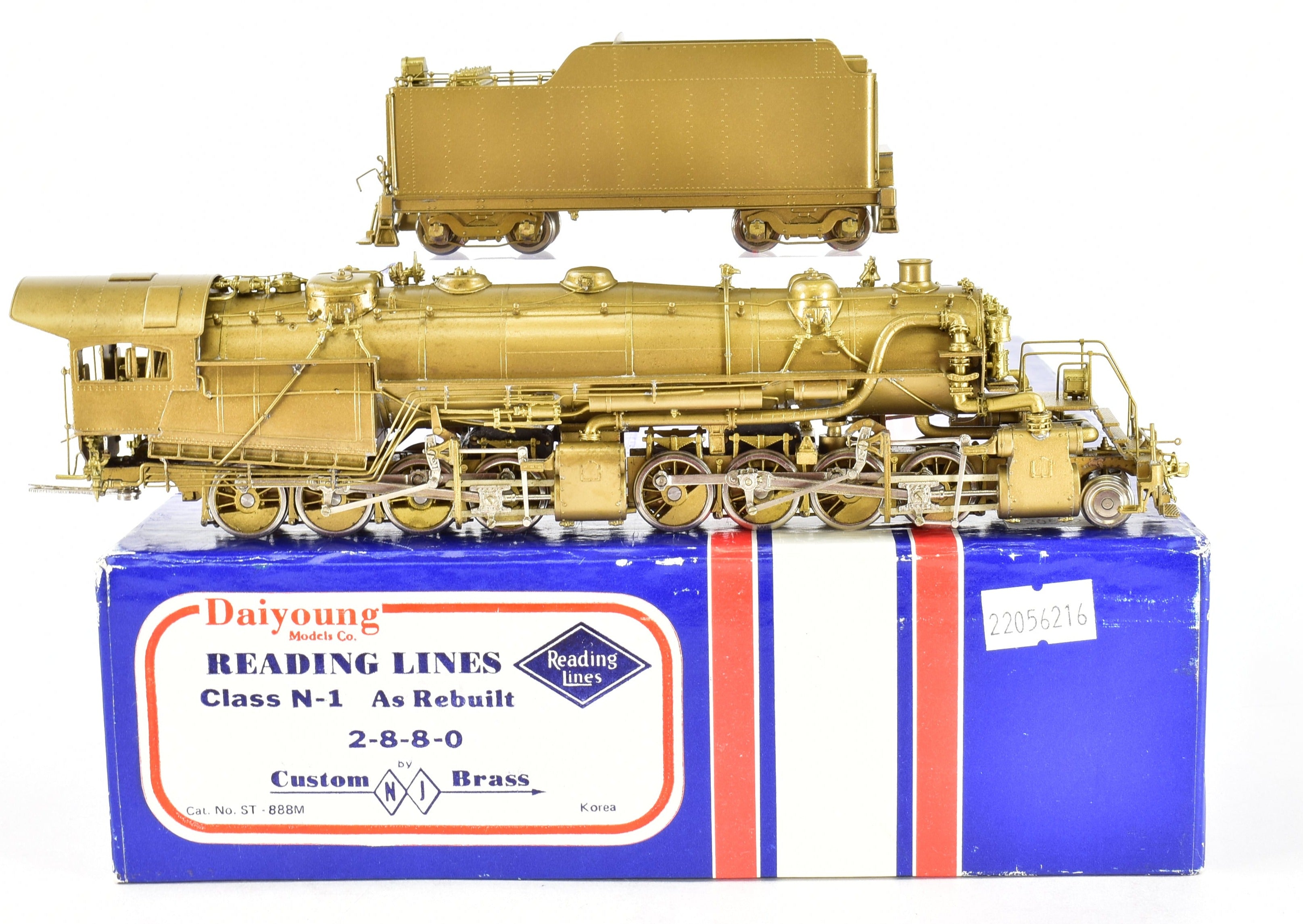 HO Scale Custom Brass Model Train - Reading Lines Class N-1 2-8-8-0 Mallet Rebuilt by NJ Custom Brass