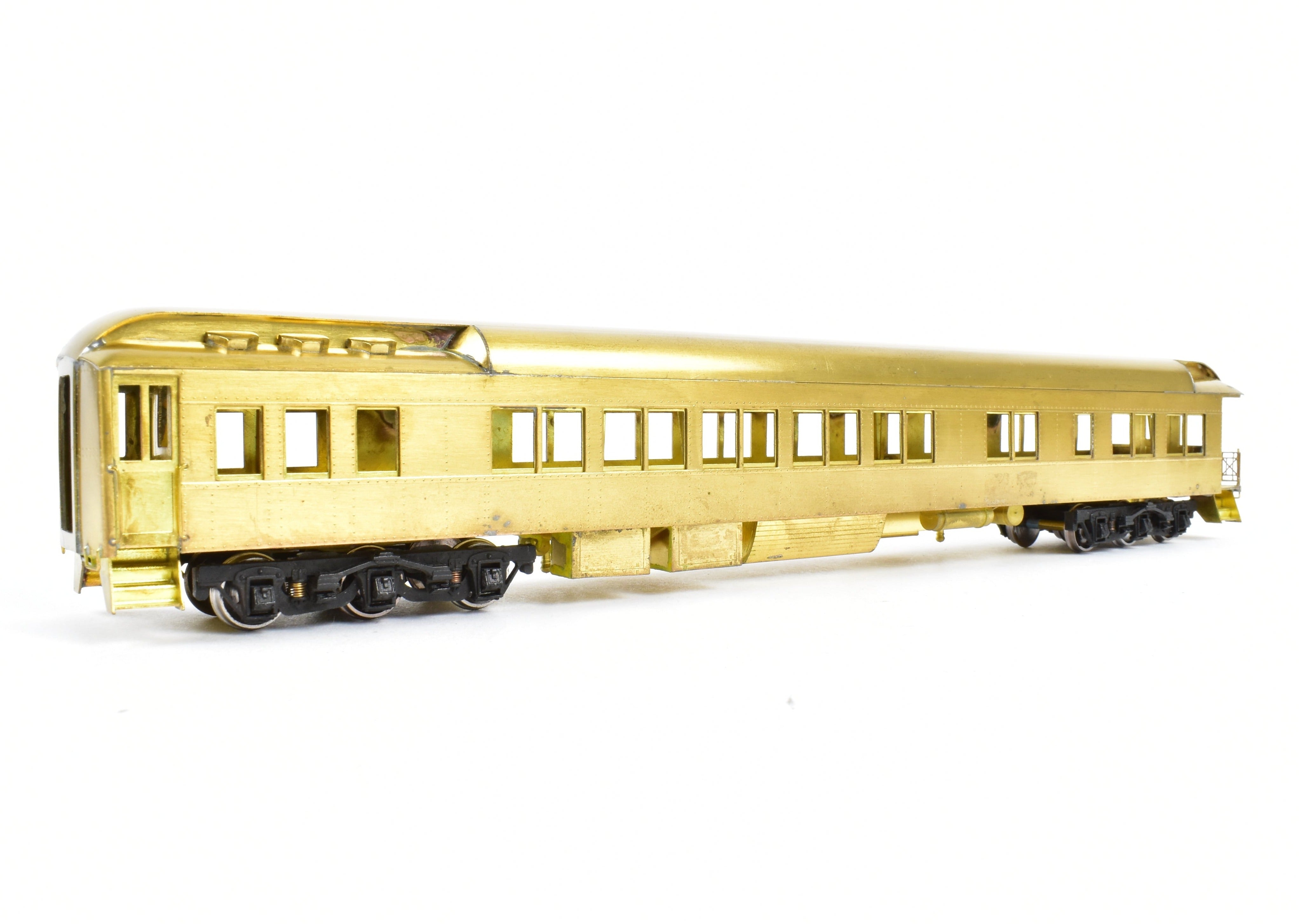High - Quality HO Scale Brass Lambert Heavyweight 10 - Section Lounge Observation Model for Various Roads with Central Valley Trucks