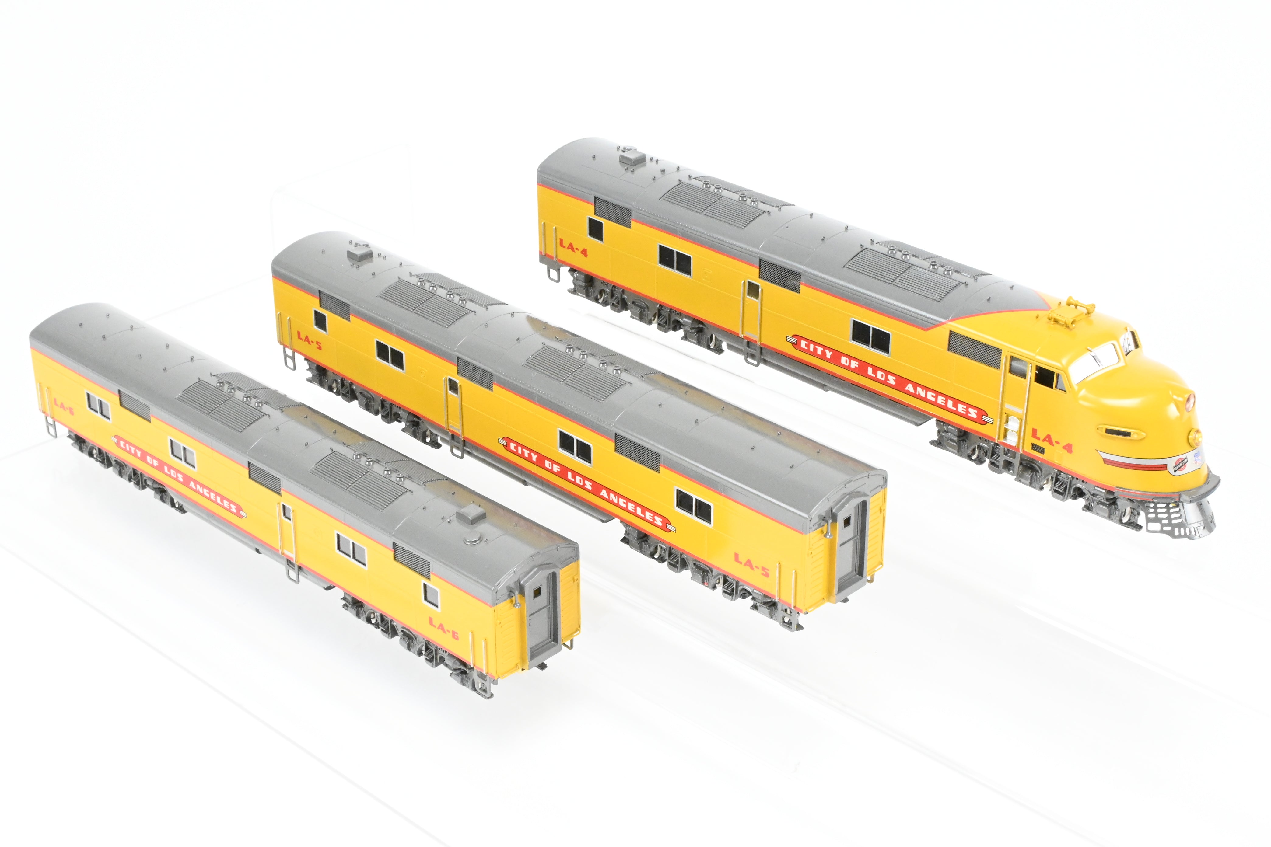 HO Scale Brass Model Train Set - Union Pacific EMD E6A/E6B/E6B 3-Unit Professionally Painted Set for the City of Los Angeles by Oriental Limited