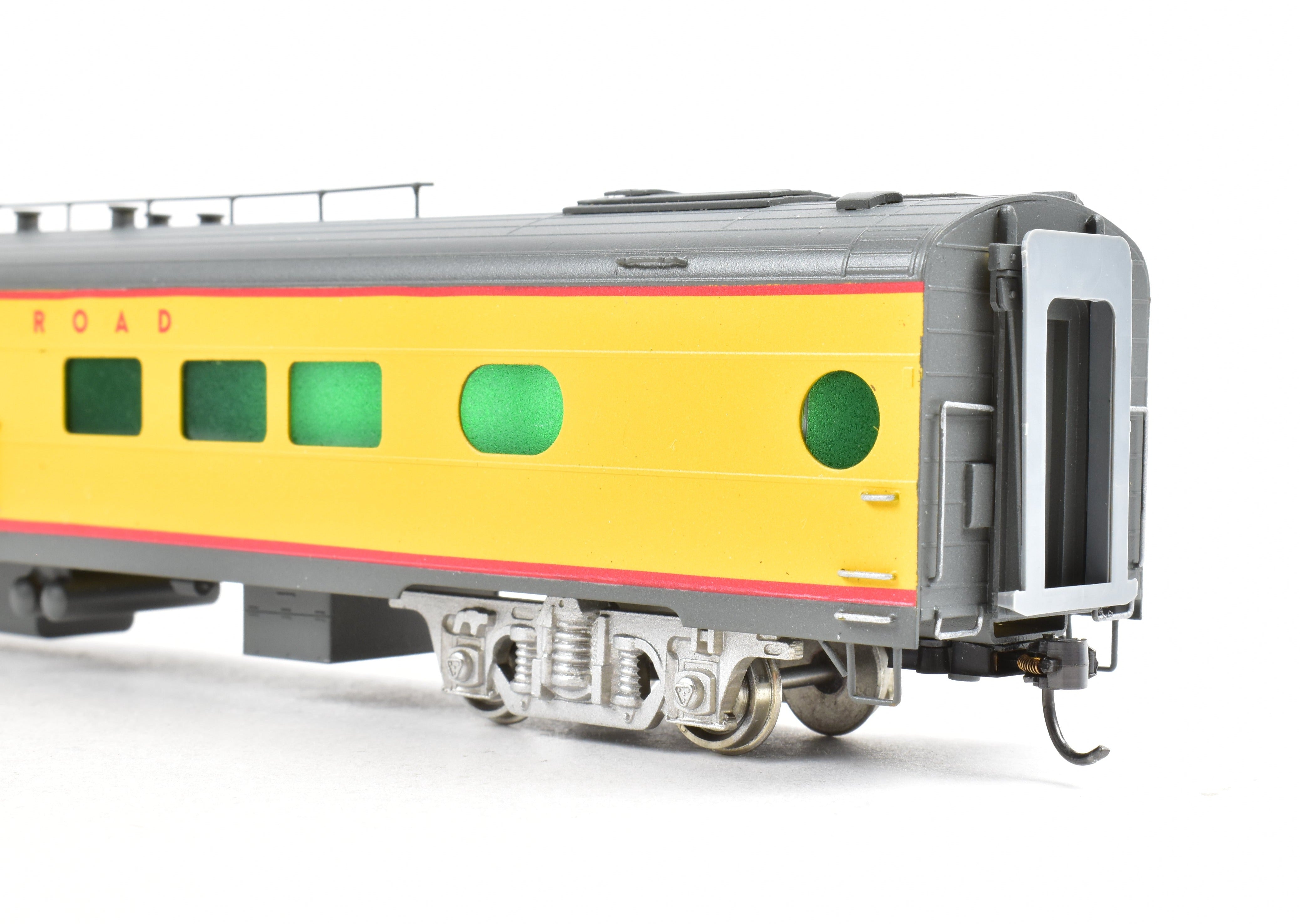 HO Scale Brass Soho Milwaukee Road #162 Tap - Lounge Model, Custom Painted in Union Pacific (UP) Streamliner Colors, Representing 1955 Milwaukee Passenger Style