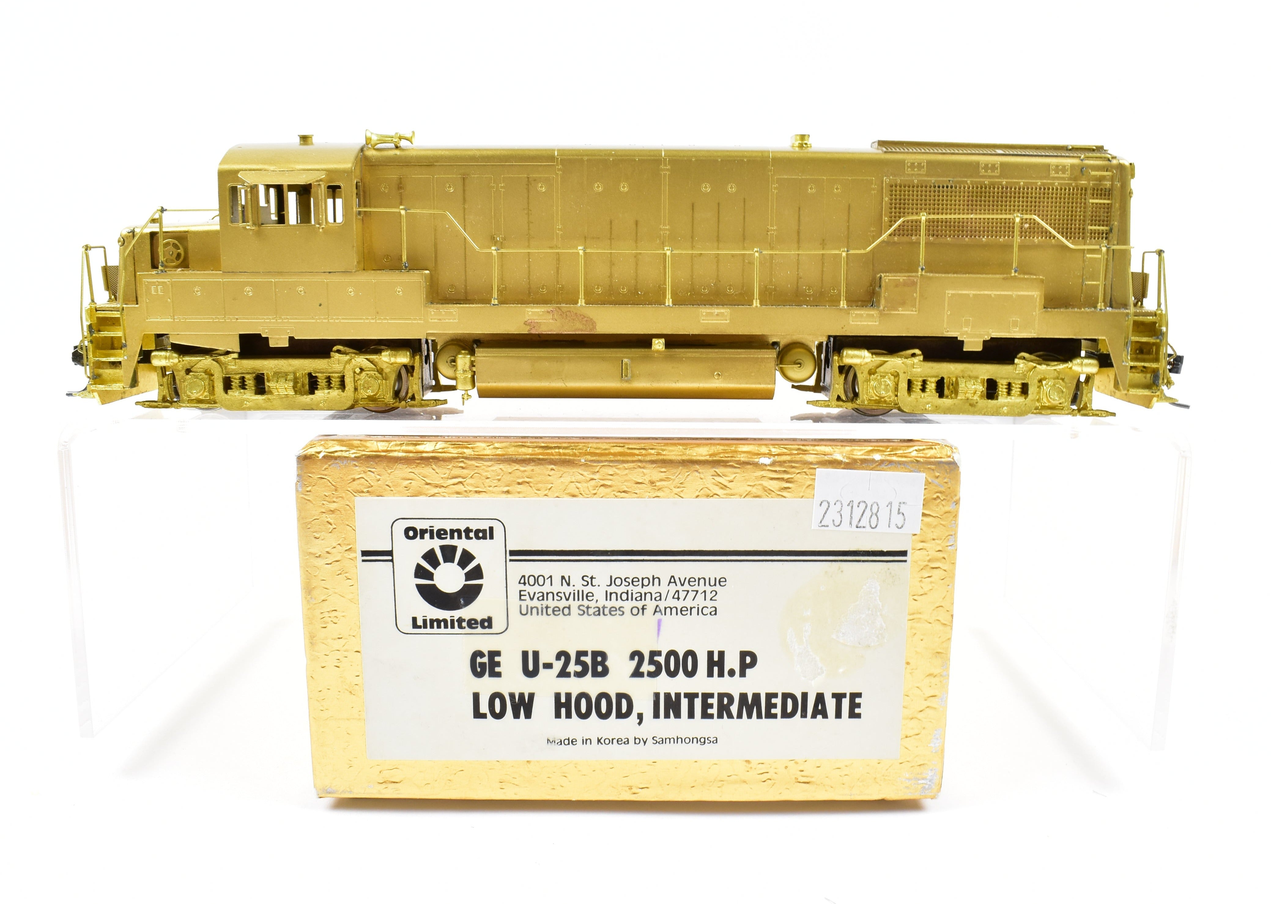 High - Quality HO Scale Brass Model of GE U - 25B 2500 HP Low Hood Intermediate Locomotive from Oriental Limited for Various Railroads