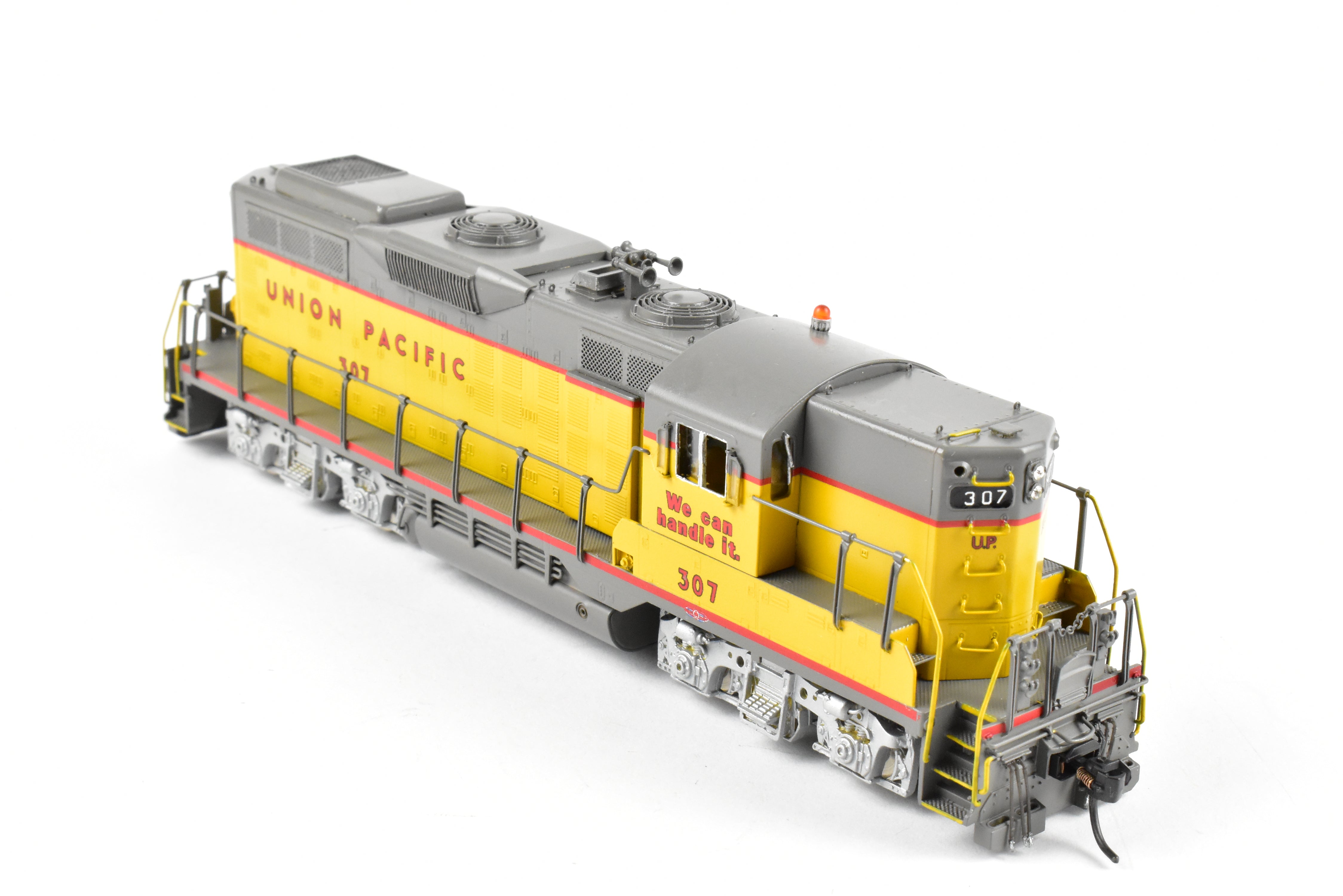 HO Scale Brass Model of Oriental Limited Union Pacific EMD GP9 Locomotive with 1750 HP MA Version, Unit Number 307