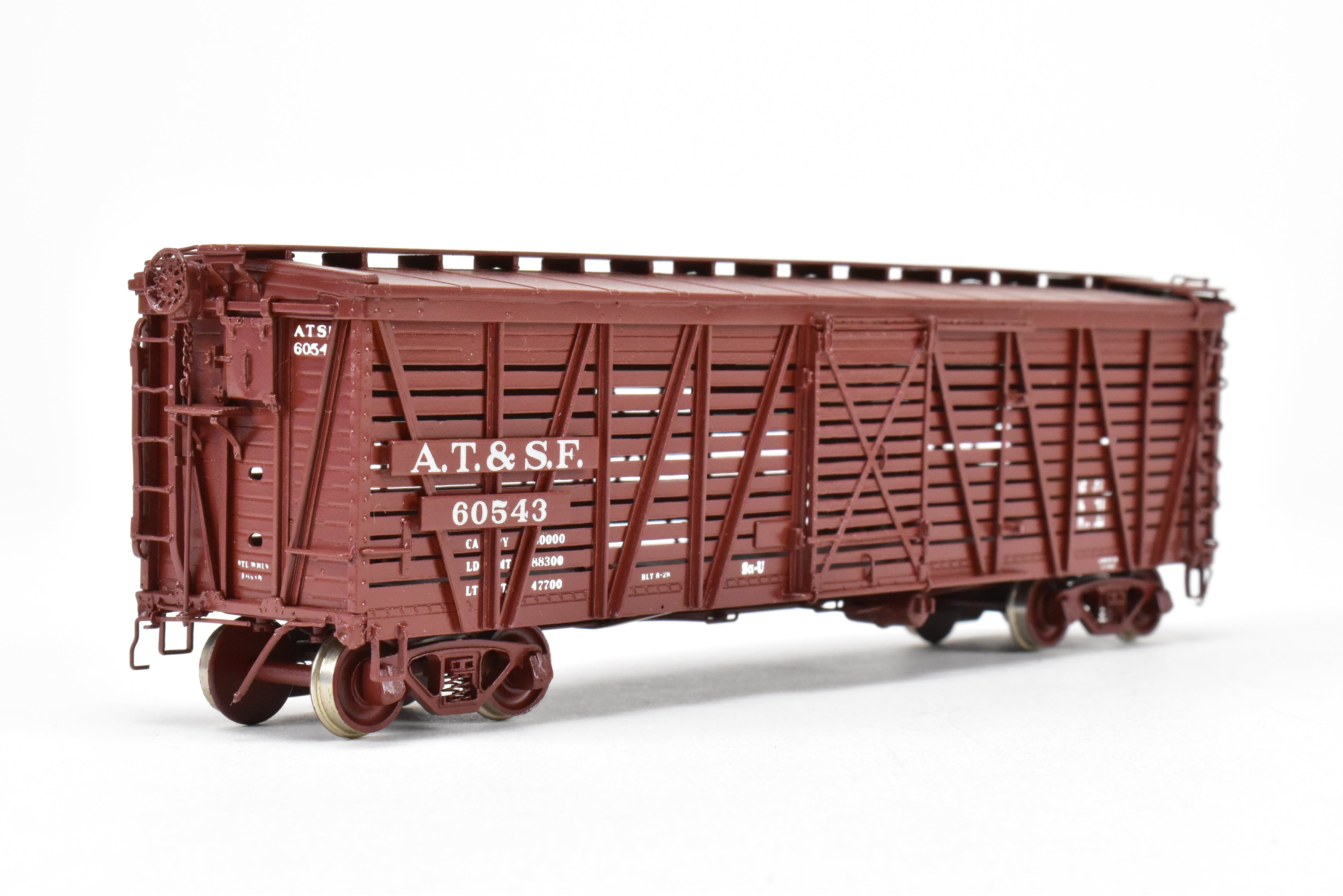 High - Quality HO Scale Brass Santa Fe SK - U Stock Car Model No. 60543 by Pecos River Brass for ATSF