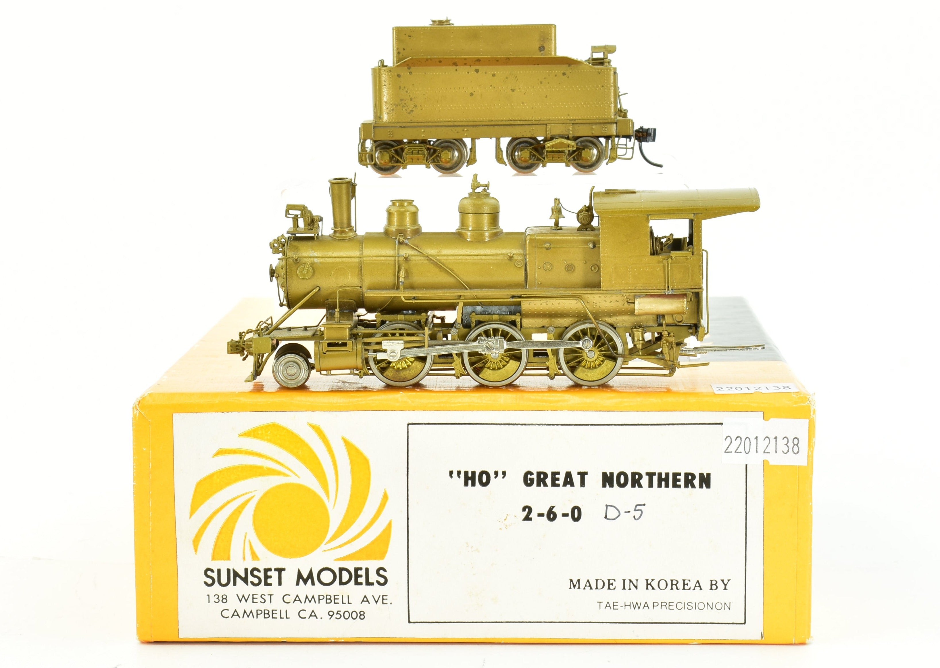 HO Scale Brass Sunset Models Great Northern 2-6-0 Class D-5 Steam Locomotive Model