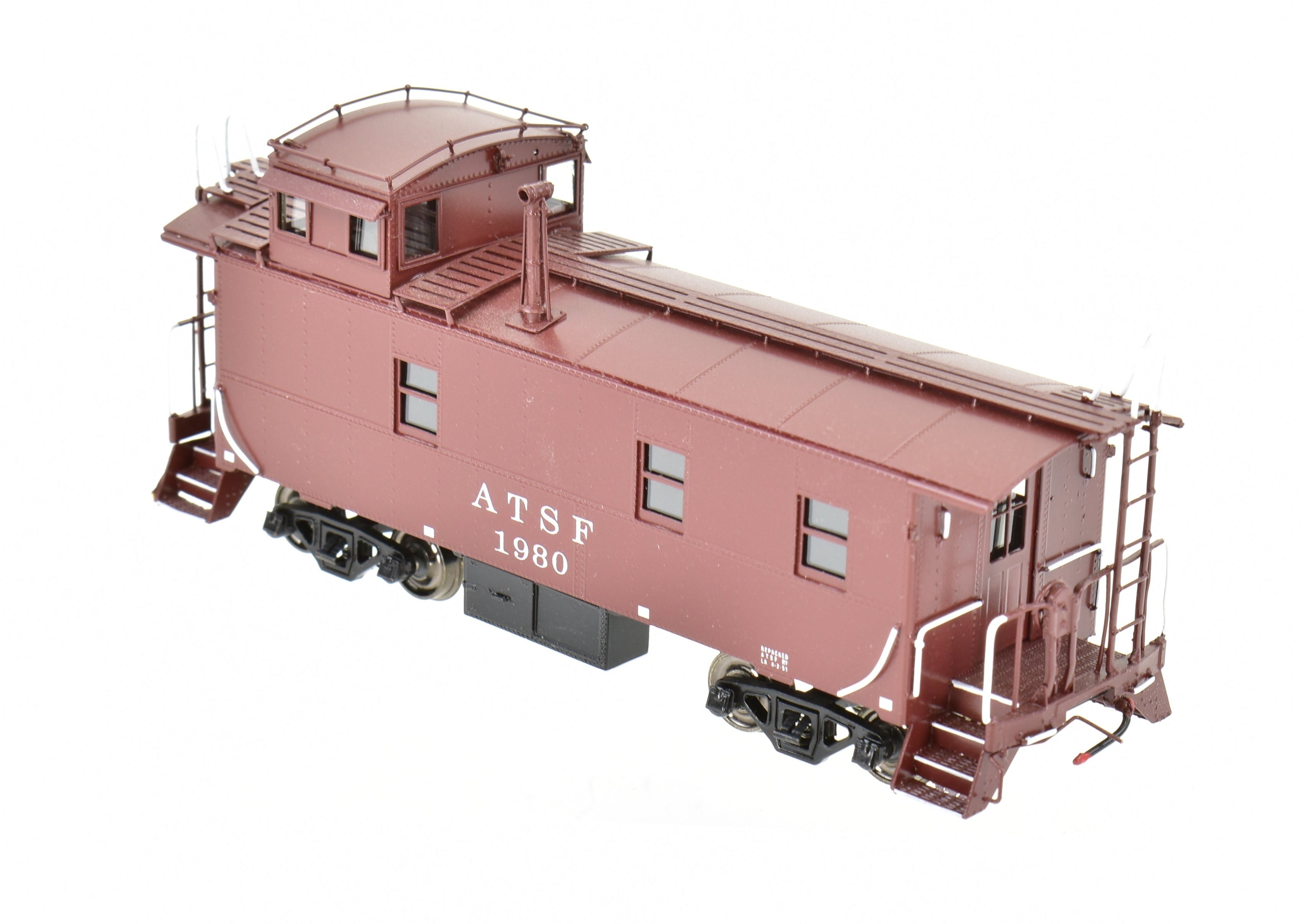HO Scale Brass Model of Pecos River Brass ATSF - Santa Fe Rebuilt Factory - Painted Caboose