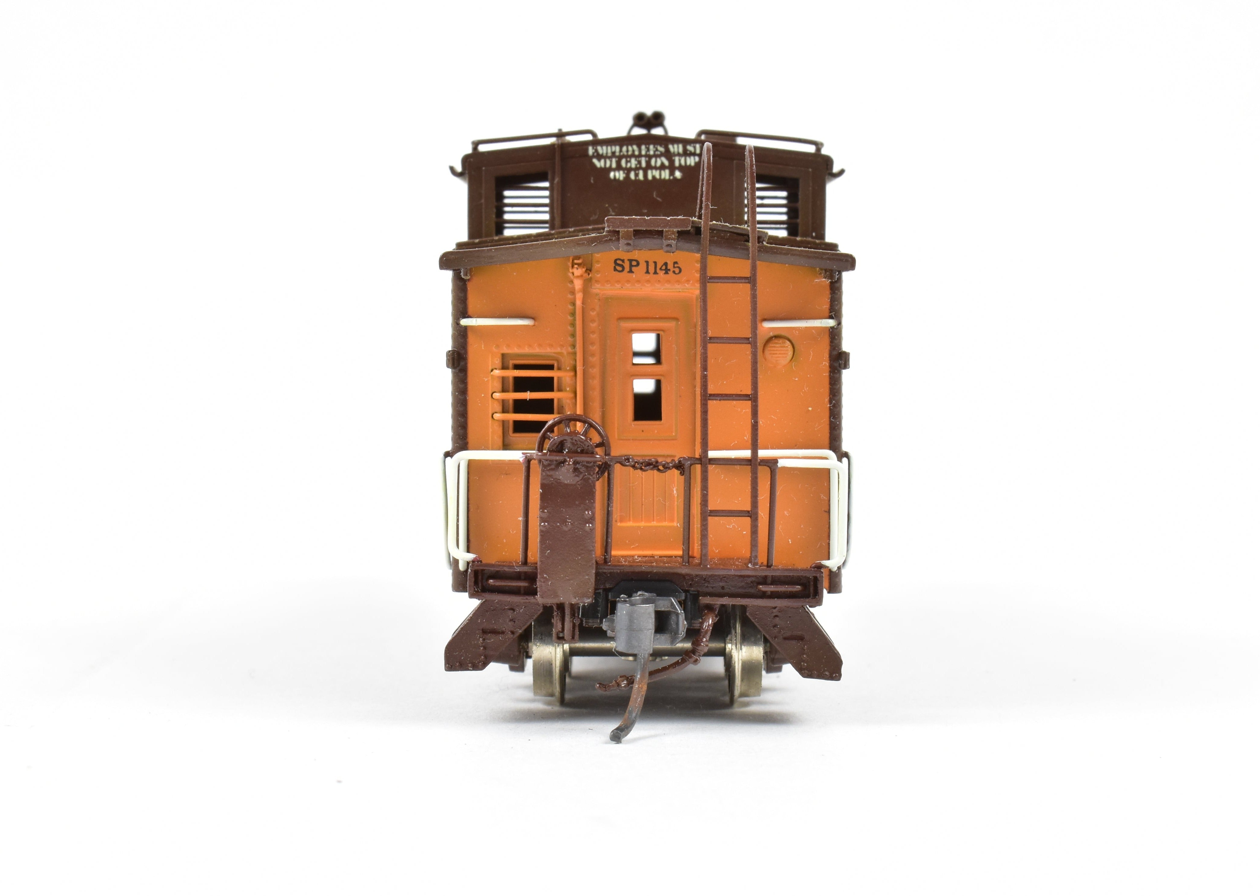 HO Scale Brass Pacific Fast Mail (PFM) - SKI SP - Southern Pacific Modern Era C - 40 - 3 Steel Caboose Custom Painted with Road Number 1145 for Model Trains